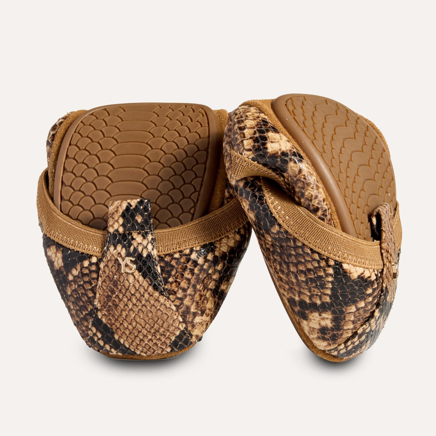 SAMARA FOLDABLE BALLET FLAT IN CHOCOLATE SNAKE