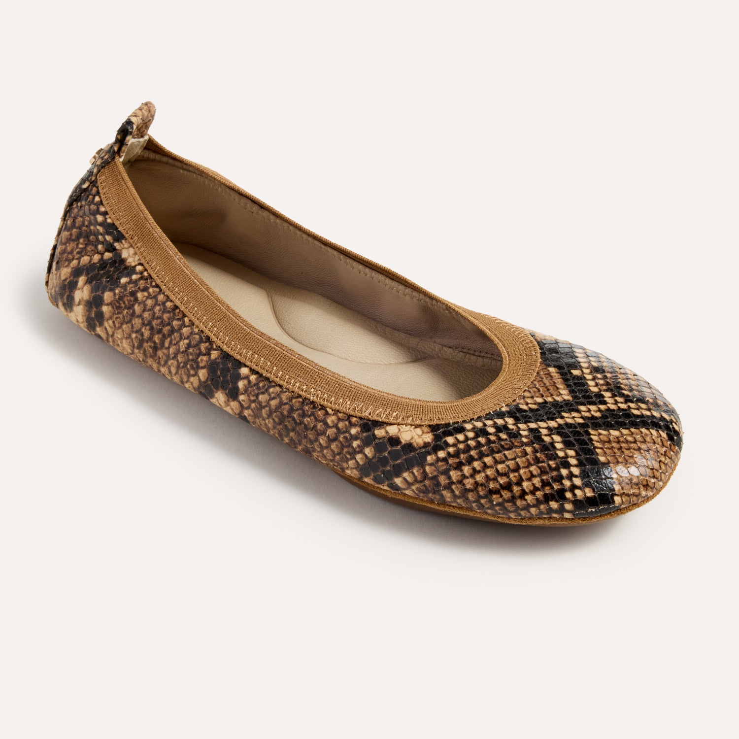 SAMARA FOLDABLE BALLET FLAT IN CHOCOLATE SNAKE