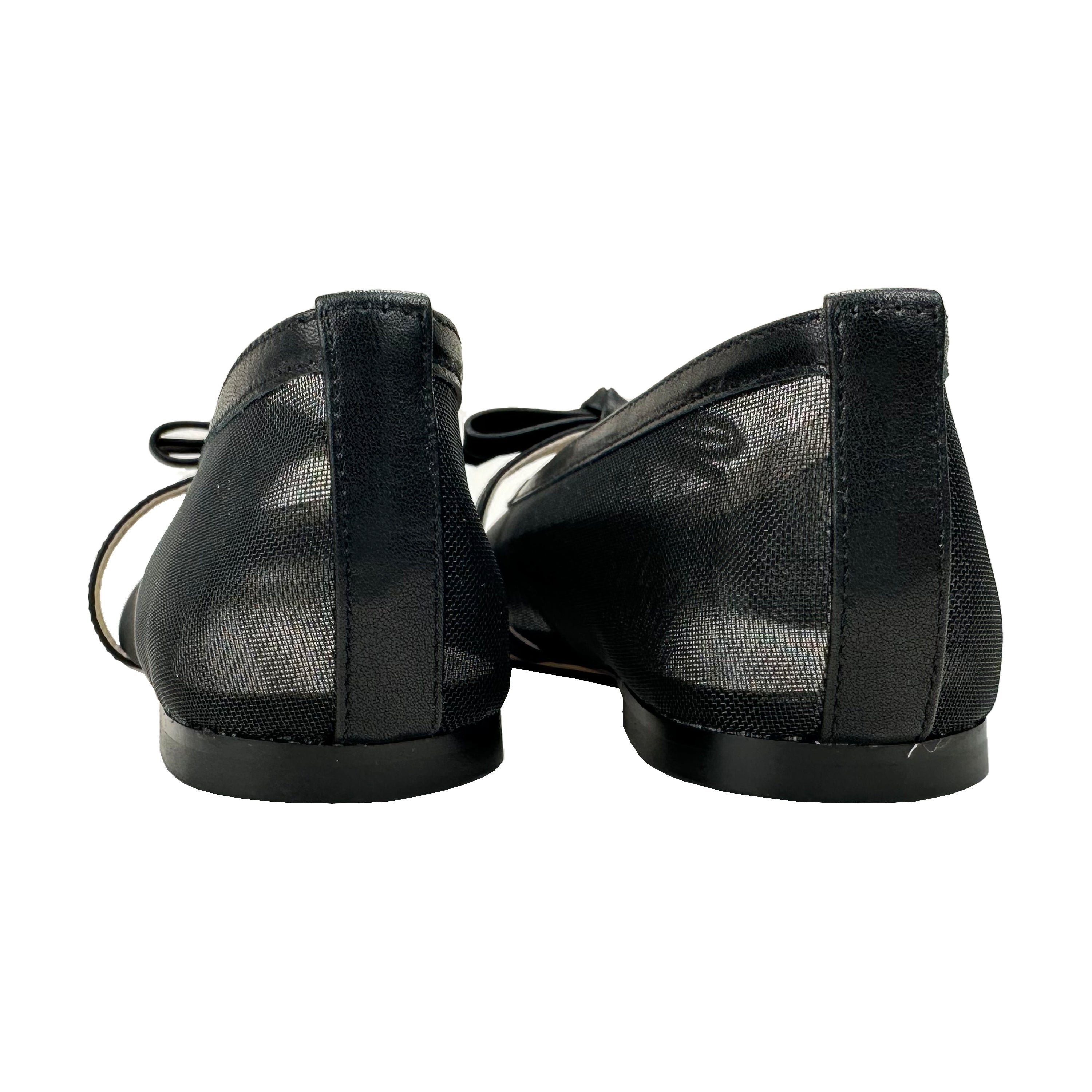 Yosi Samra Savannah Flat in Black Mesh Women's Shoe