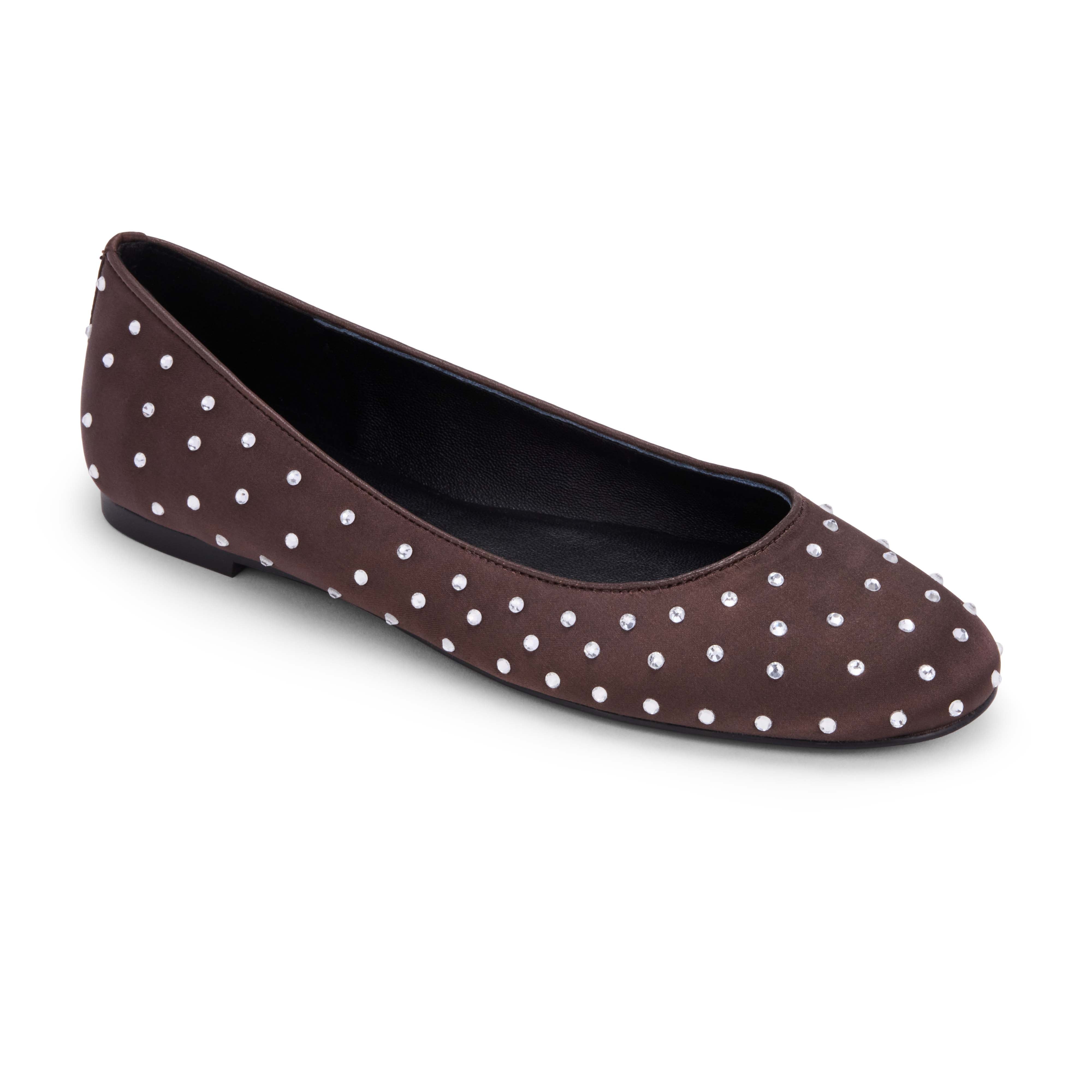 Yosi Samra Sadie Lux in Chocolate Satin Women's Shoe