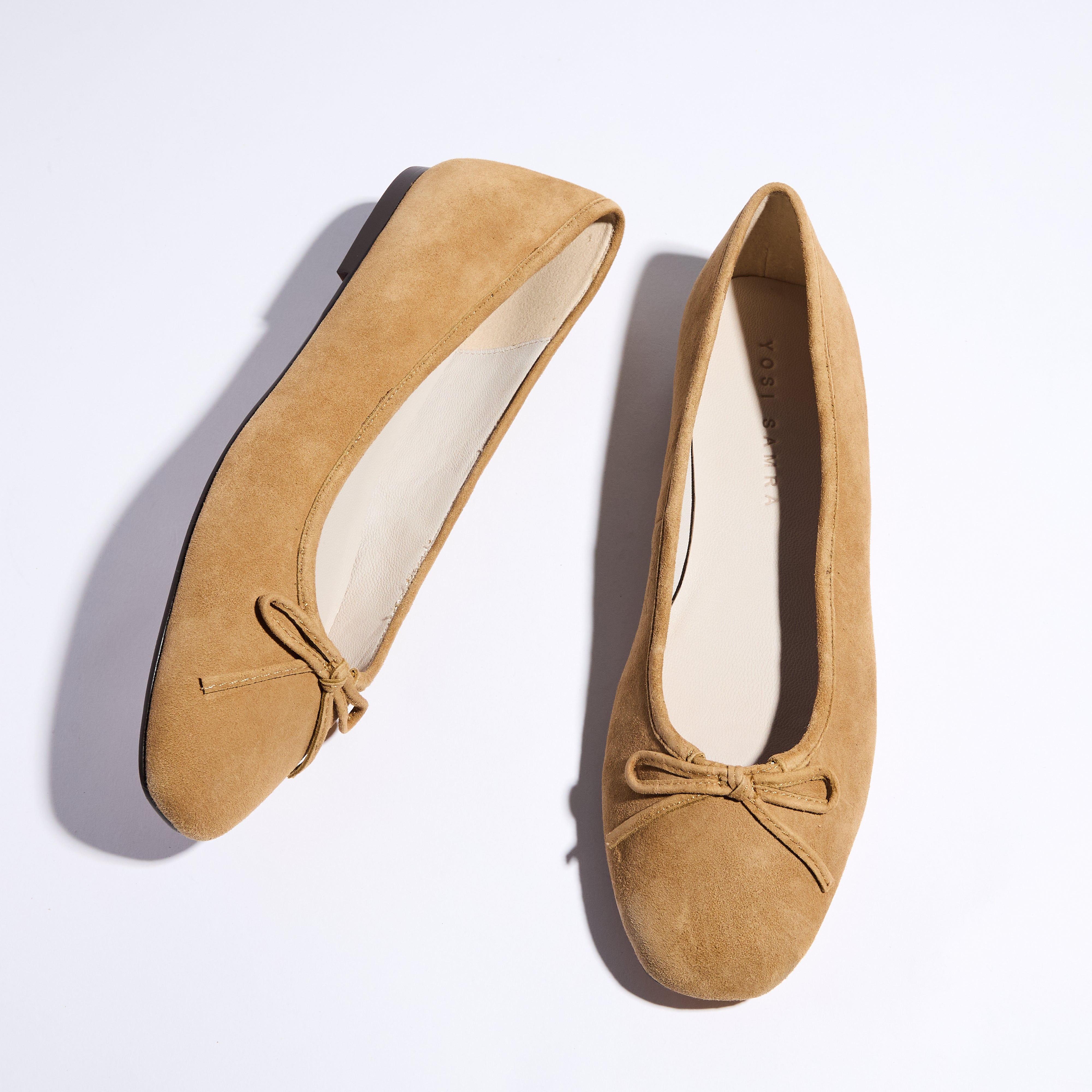 Sage Ballet Flat in Camel Suede