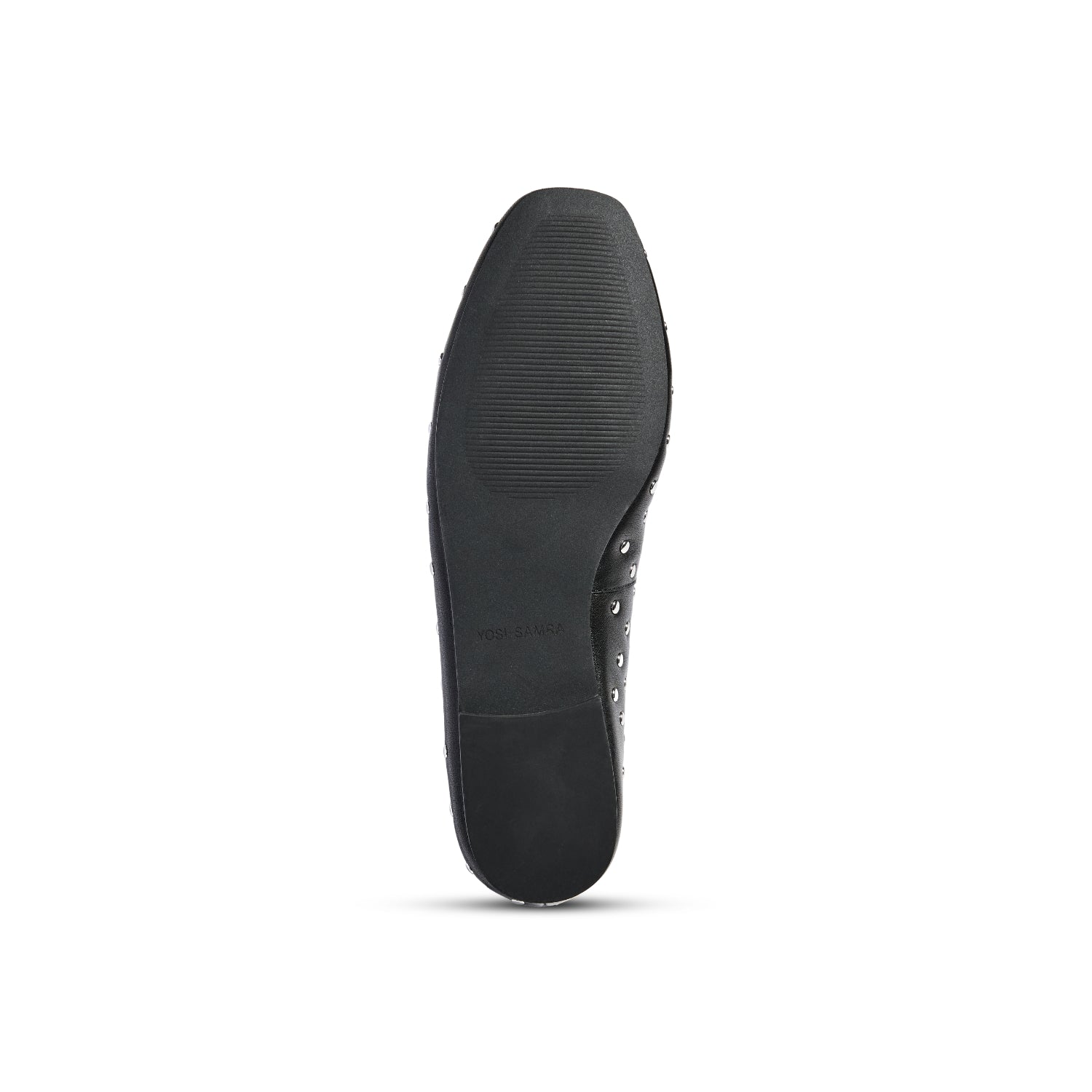 Sage Studs Ballet Flat in Black Leather