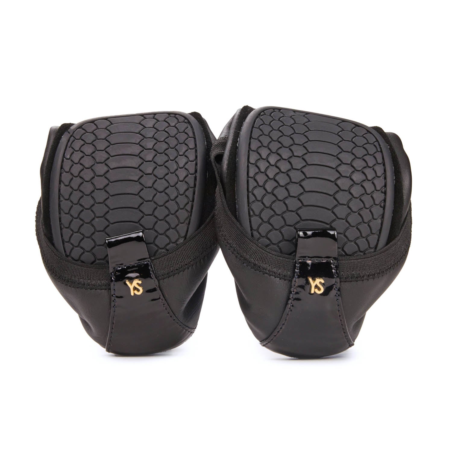 Samantha Foldable Ballet Flat in Black Leather - Yosi Samra - Women's Flats