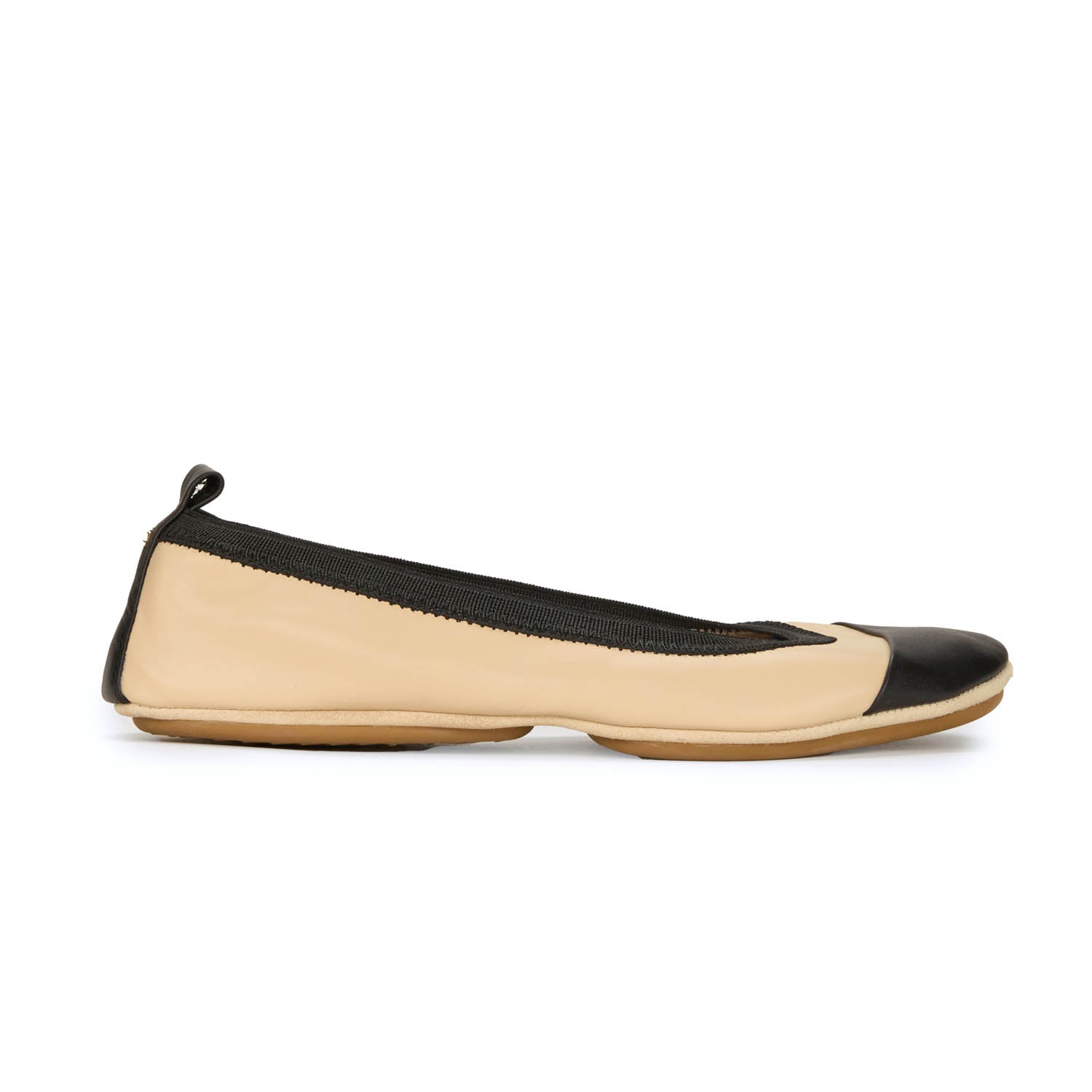 Samantha Foldable Ballet Flat in Nude Leather - Yosi Samra - Women's Flats