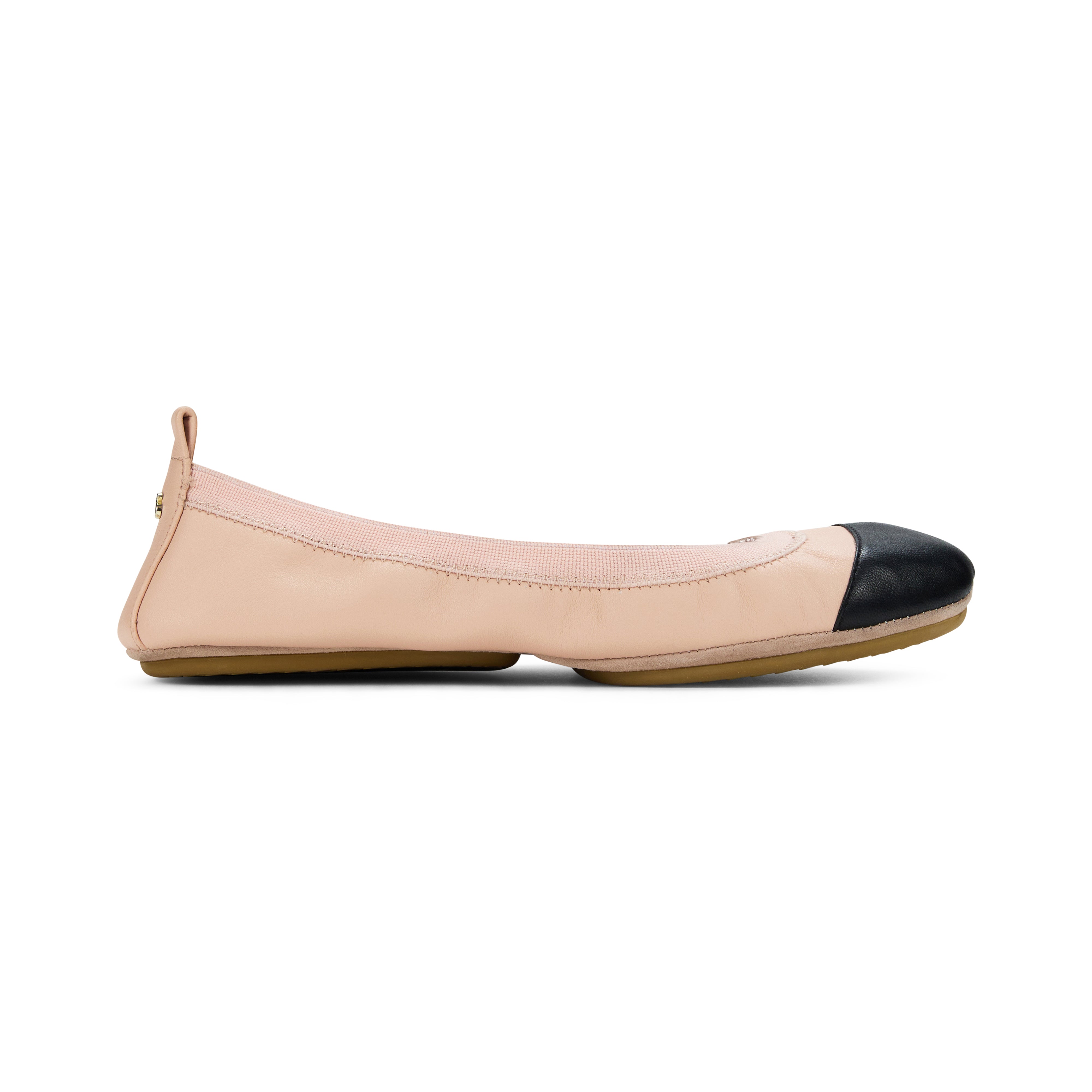 Samantha Foldable Ballet Flat in Blush/Black