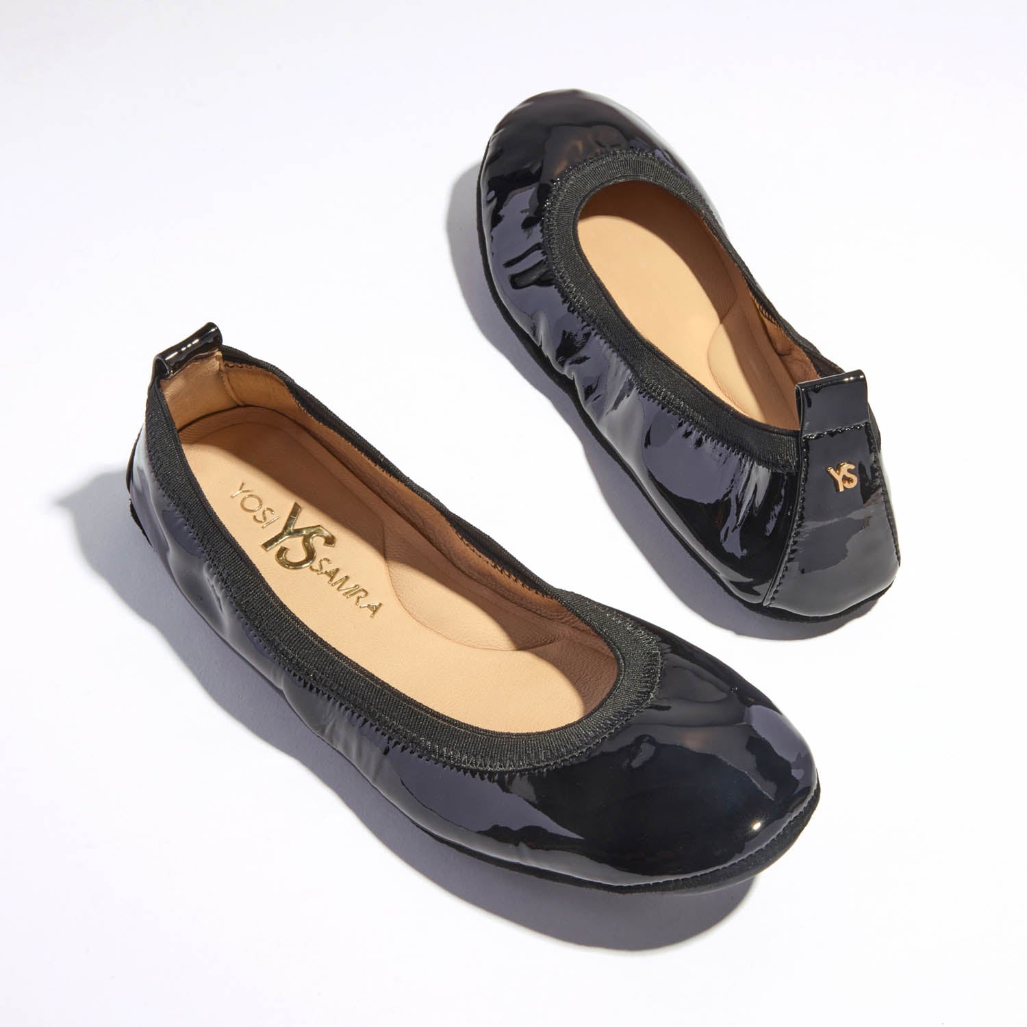 Samara Foldable Ballet Flat in Black Patent - Yosi Samra - Women's Flats