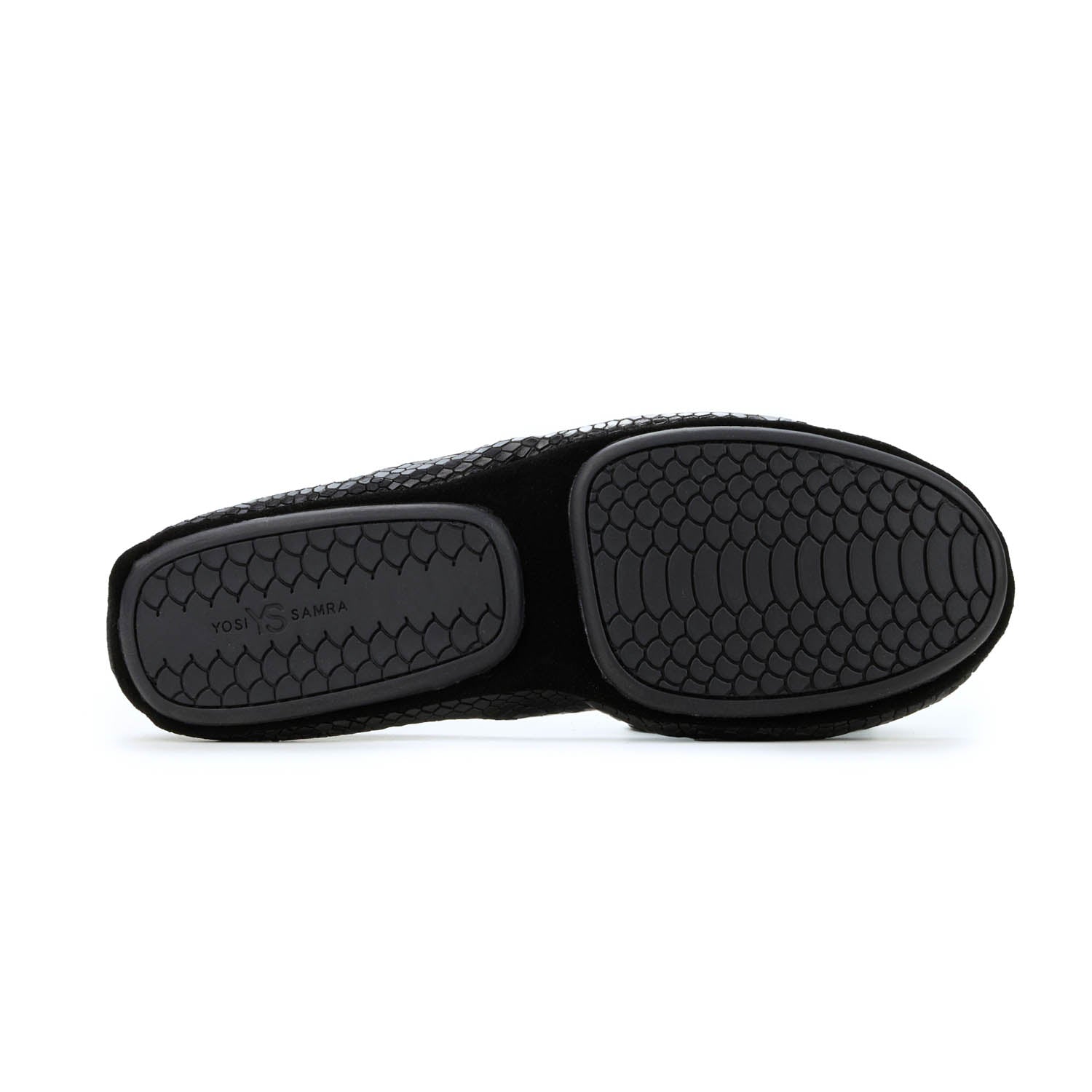 Samara Foldable Ballet Flat in Black Python - Yosi Samra - Women's Flats