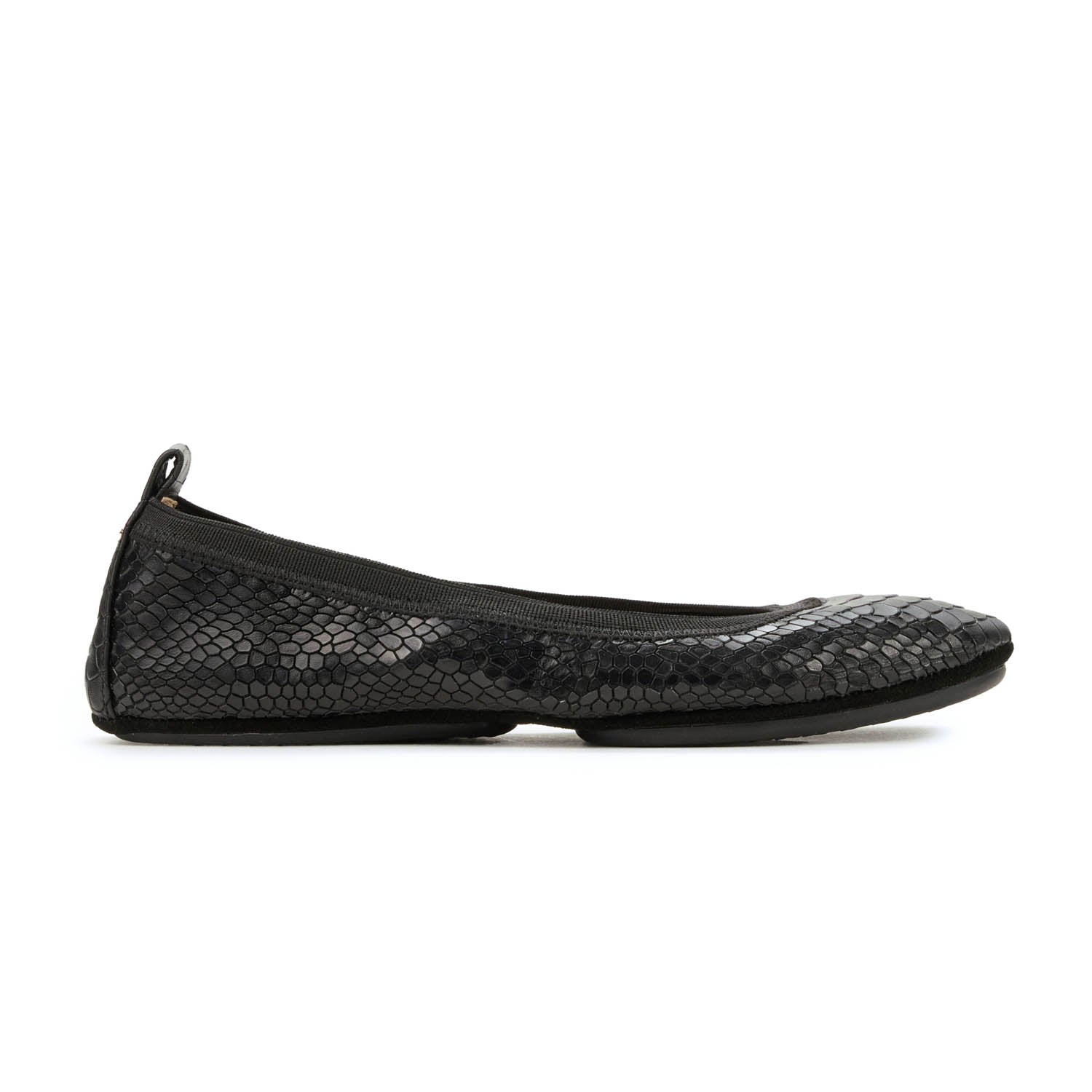 Samara Foldable Ballet Flat in Black Python - Yosi Samra - Women's Flats