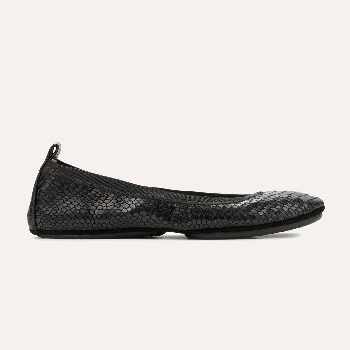 Samara Foldable Ballet Flat in Black Python