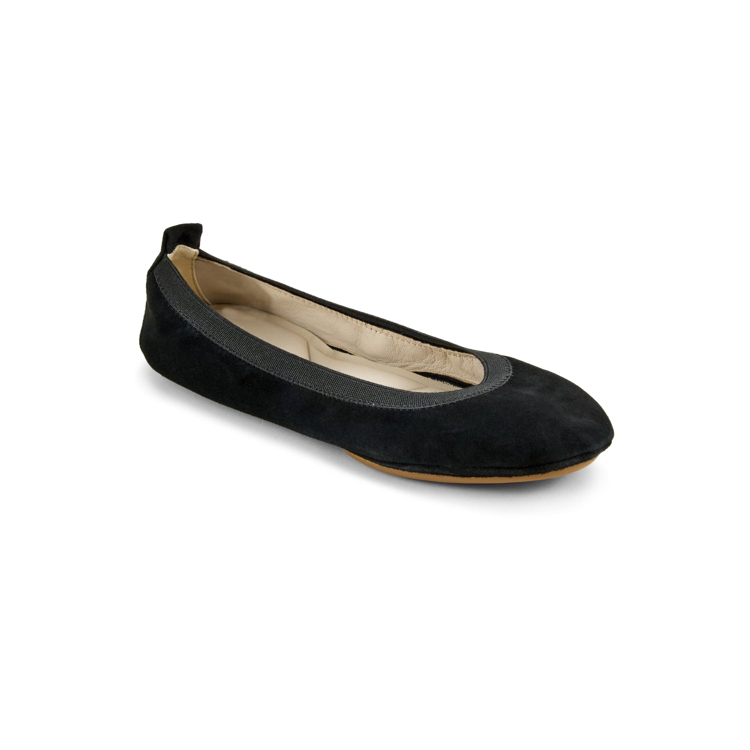 Samara Foldable Ballet Flat in Black Suede - Yosi Samra - Women's Flats