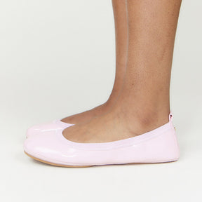Samara Foldable Ballet Flat in Blush Patent Leather