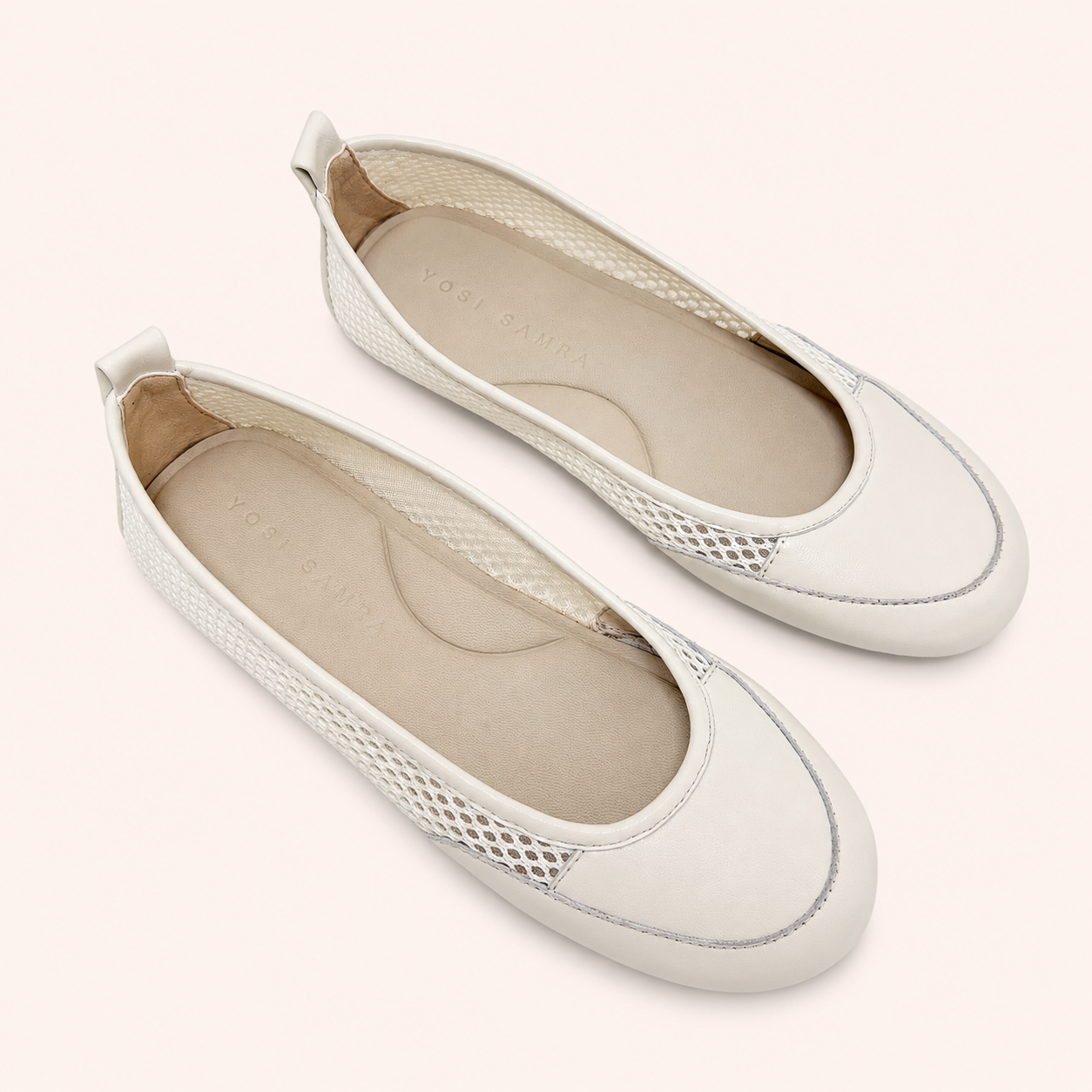 SAMARA FOLDABLE BALLET FLAT IN BONE CROCHET