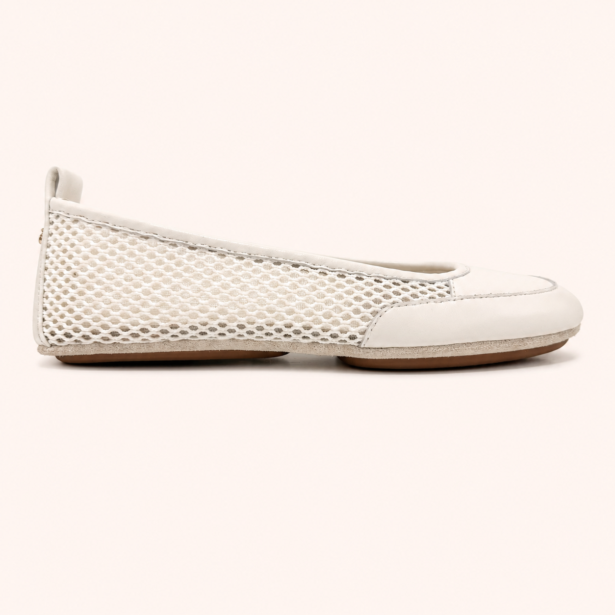 SAMARA FOLDABLE BALLET FLAT IN BONE CROCHET