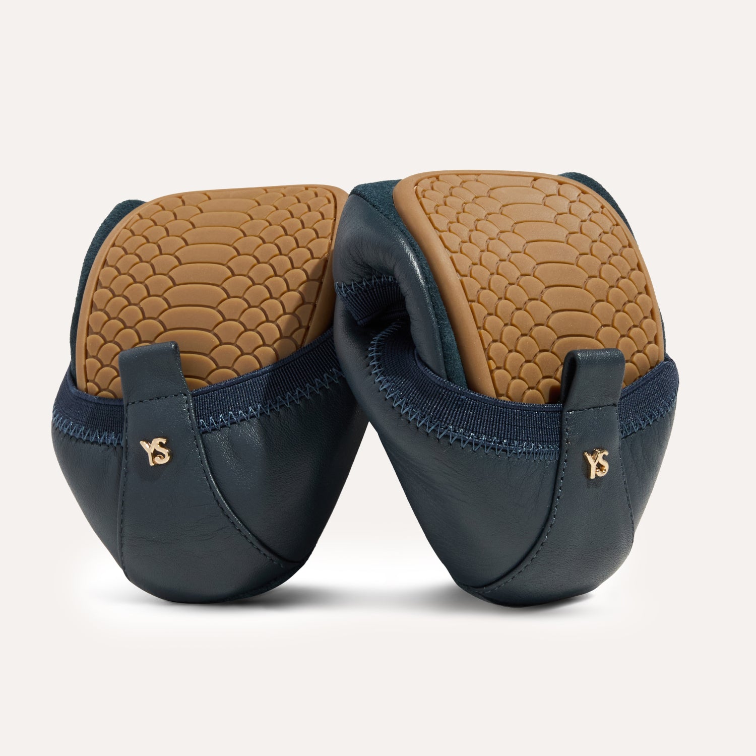Samara Foldable Ballet Flat in Deep Navy Leather - Yosi Samra - Women's Flats