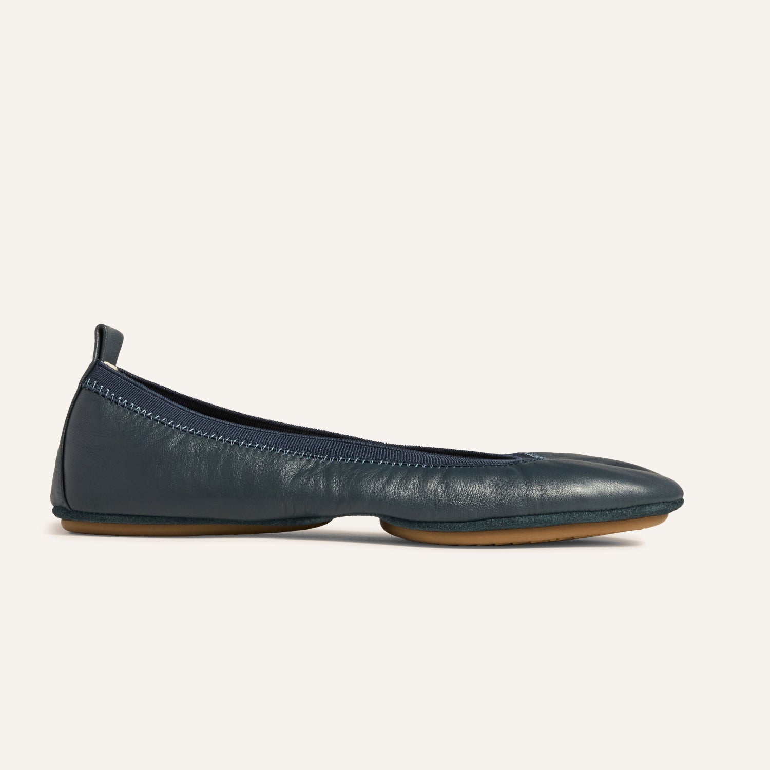 Yosi Samra Samara Foldable Ballet Flat in Deep Navy Leather - Blue