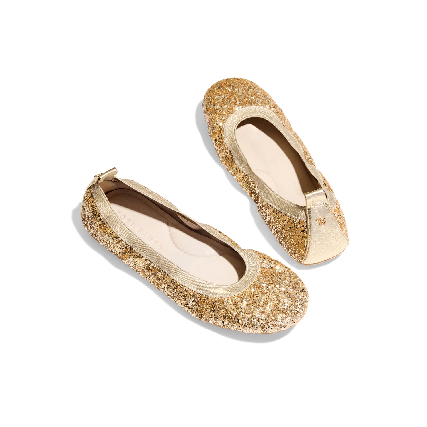 Samara Foldable Ballet Flat in Gold Glitter - Yosi Samra - Women's Flats