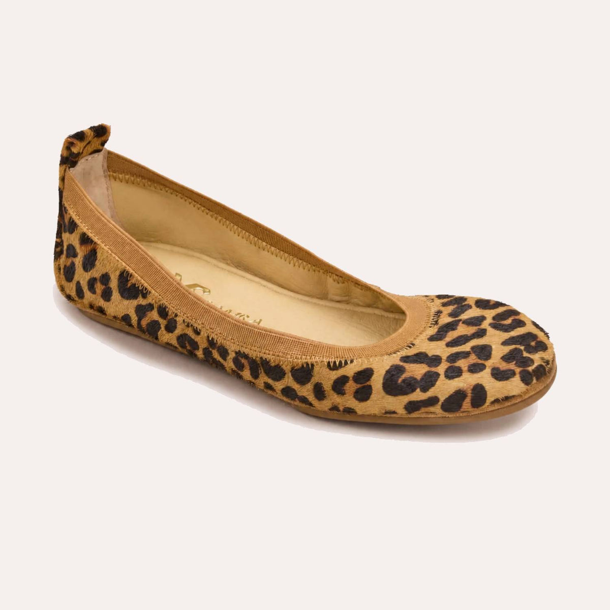 Samara Foldable Ballet Flat in Leopard Calf Hair
