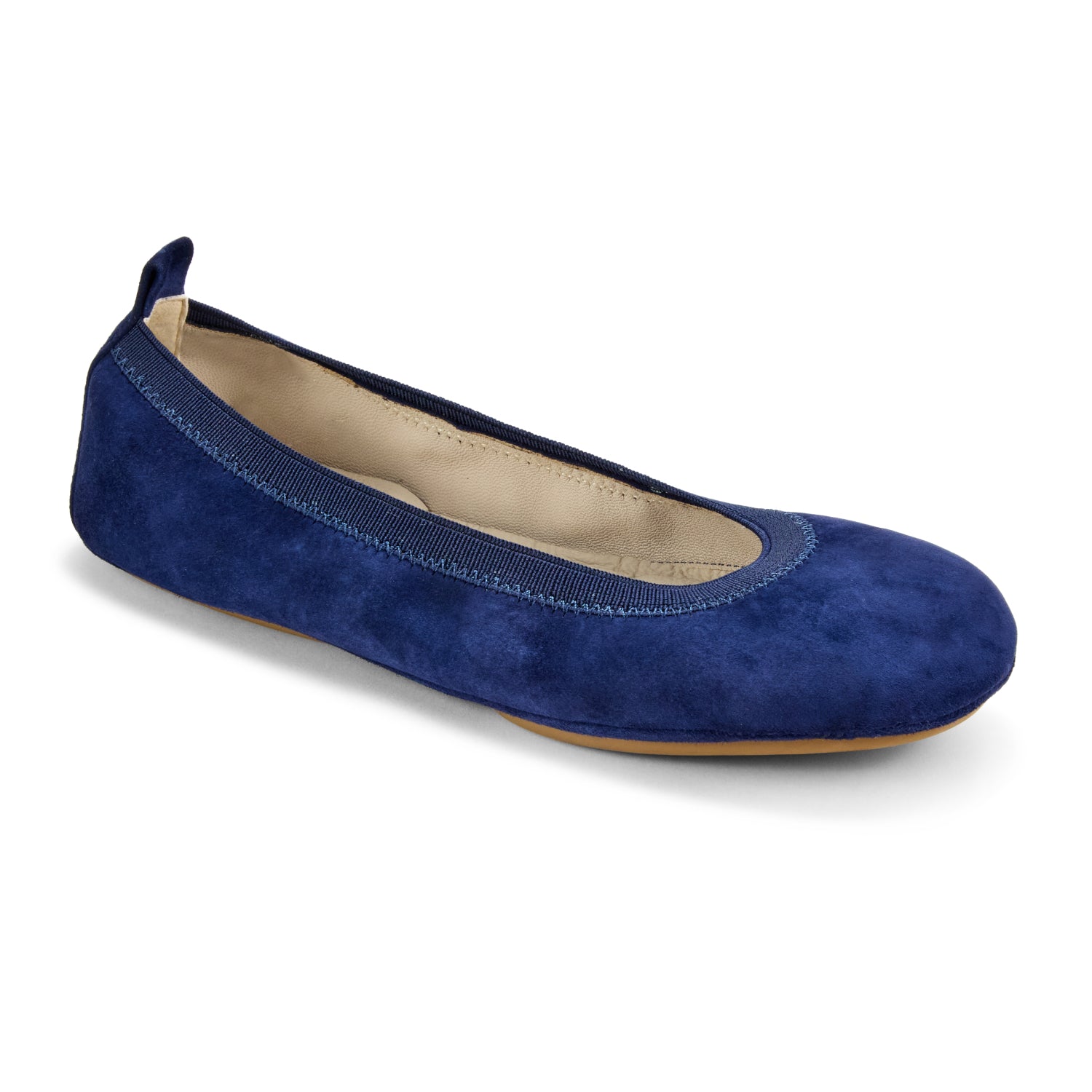 Samara Foldable Ballet Flat in Navy Suede - Yosi Samra - Women's Flats