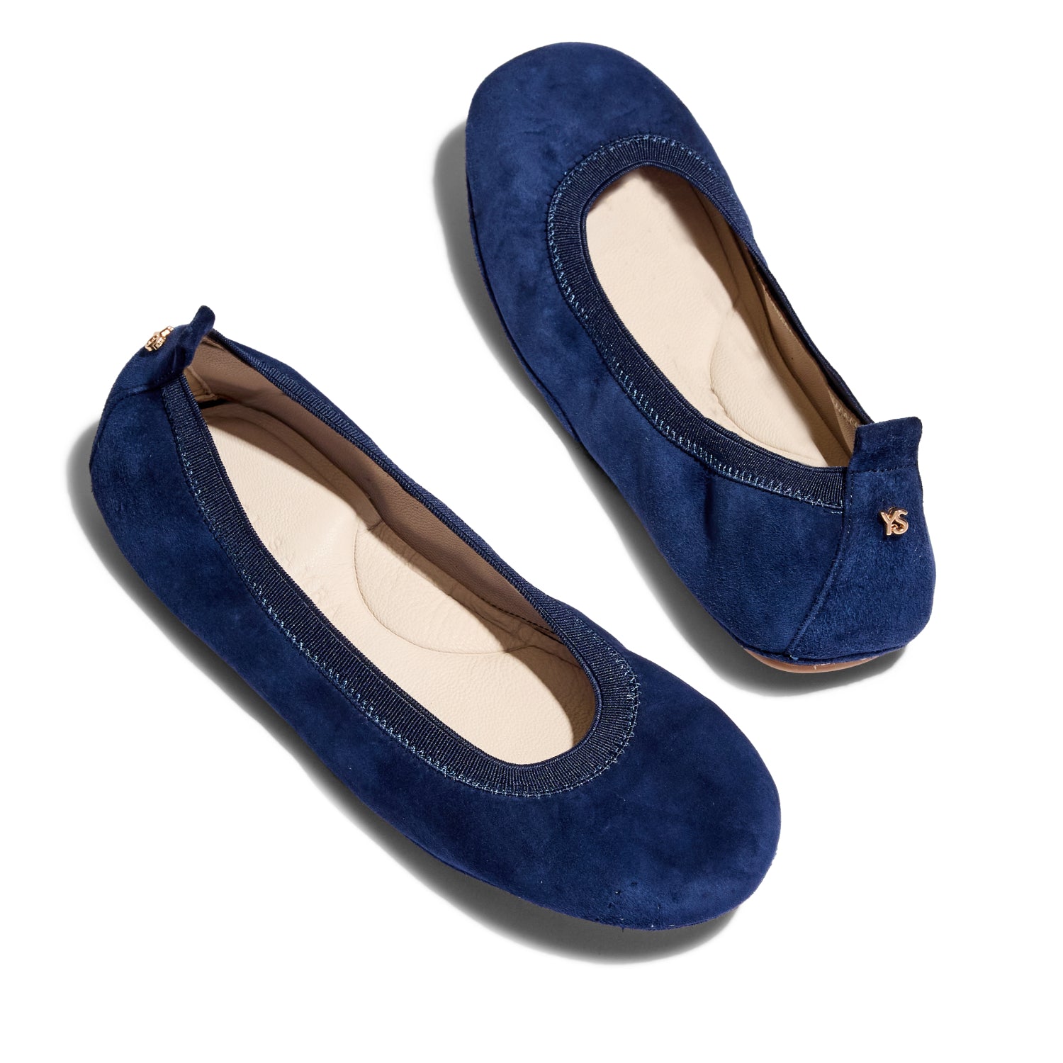 Samara Foldable Ballet Flat in Navy Suede - Yosi Samra - Women's Flats