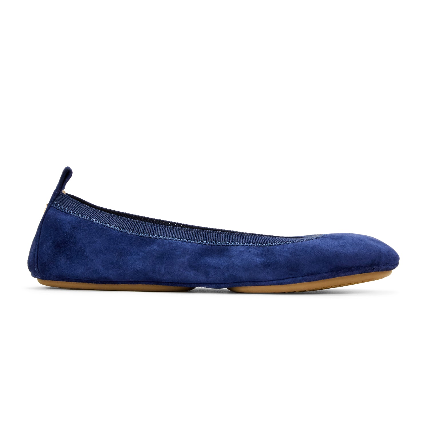 Samara Foldable Ballet Flat in Navy Suede