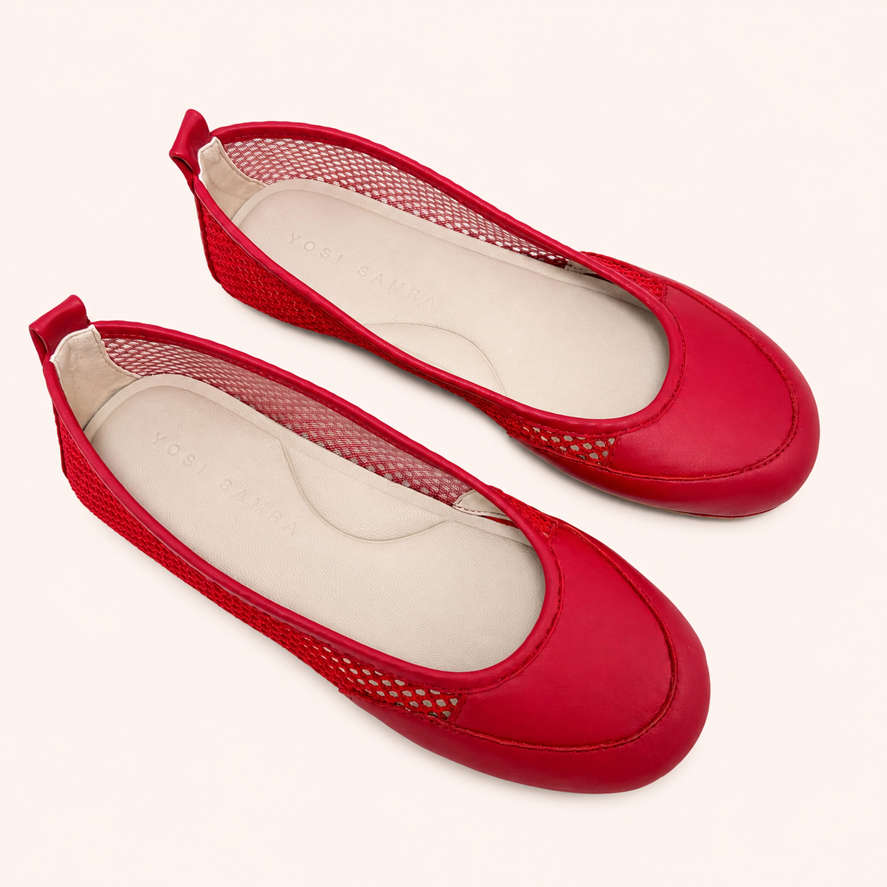 SAMARA FOLDABLE BALLET FLAT IN RED CROCHET