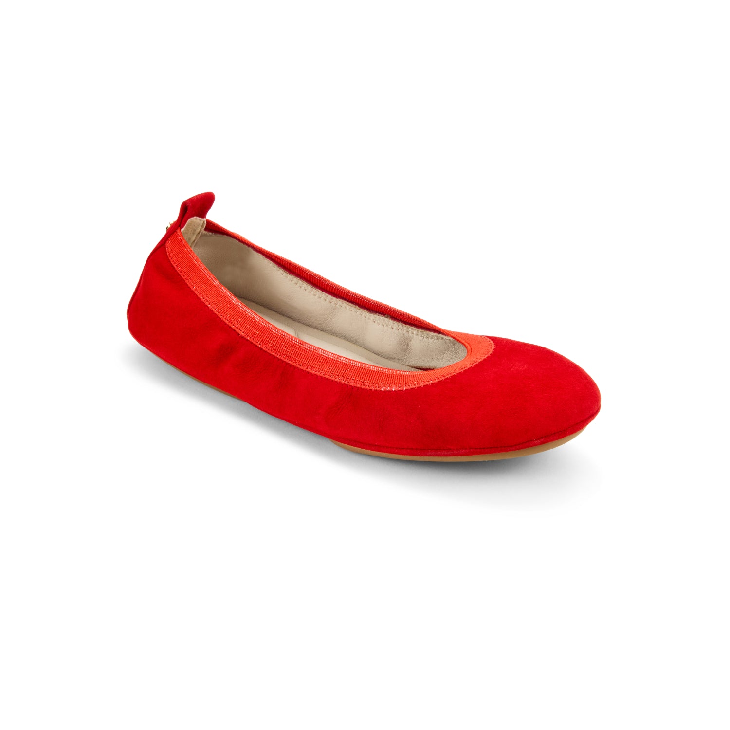 SAMARA FOLDABLE BALLET FLAT IN RED SUEDE