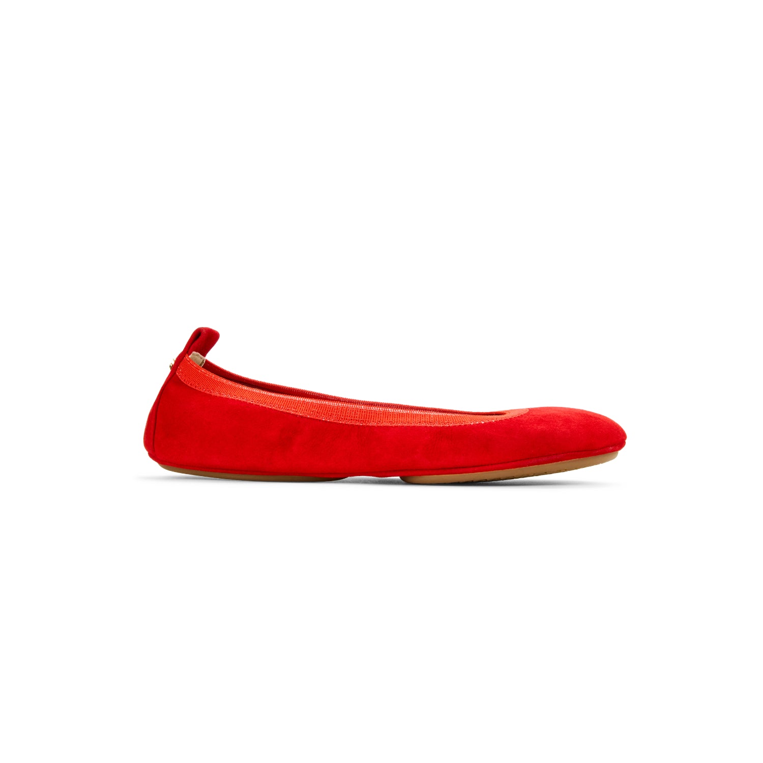 SAMARA FOLDABLE BALLET FLAT IN RED SUEDE