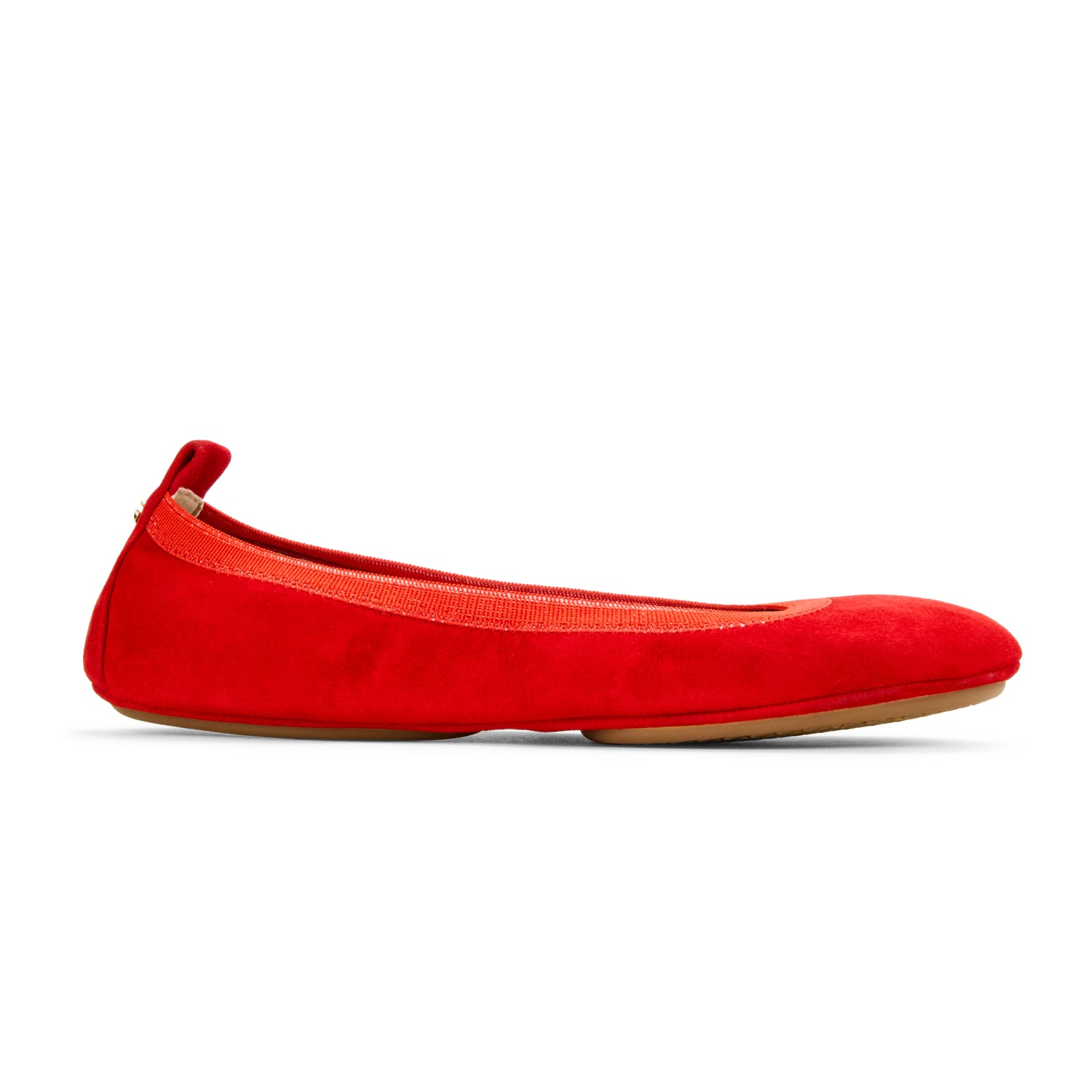 Samara Foldable Ballet Flat in Red Suede - Yosi Samra - Women's Flats