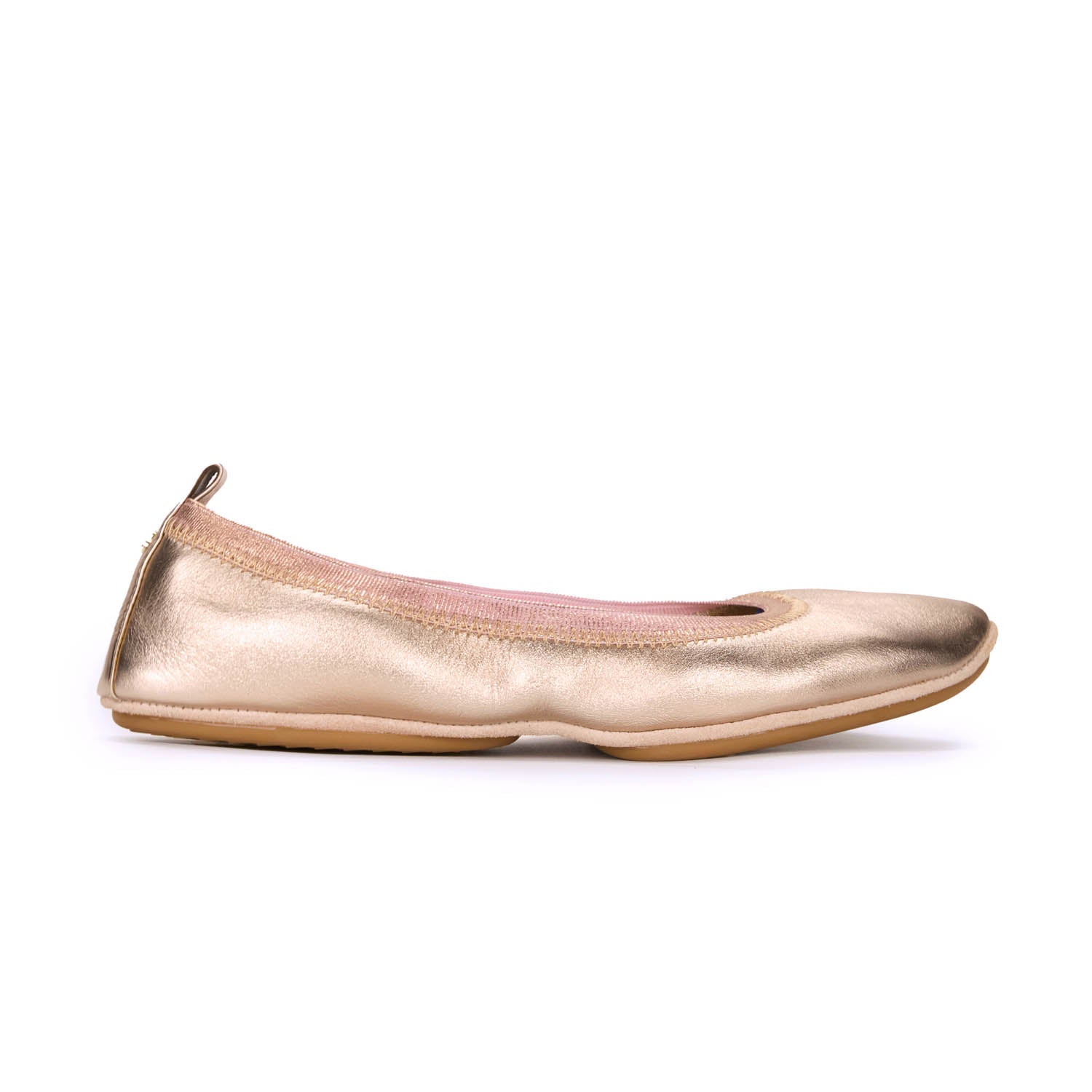 Yosi Samra Samara Foldable Ballet Flat in Rose Gold Metallic Leather - Pink - 12 Yosi Samra Samara Foldable Ballet Flat in Rose Gold Metallic Leather - Pink - 12