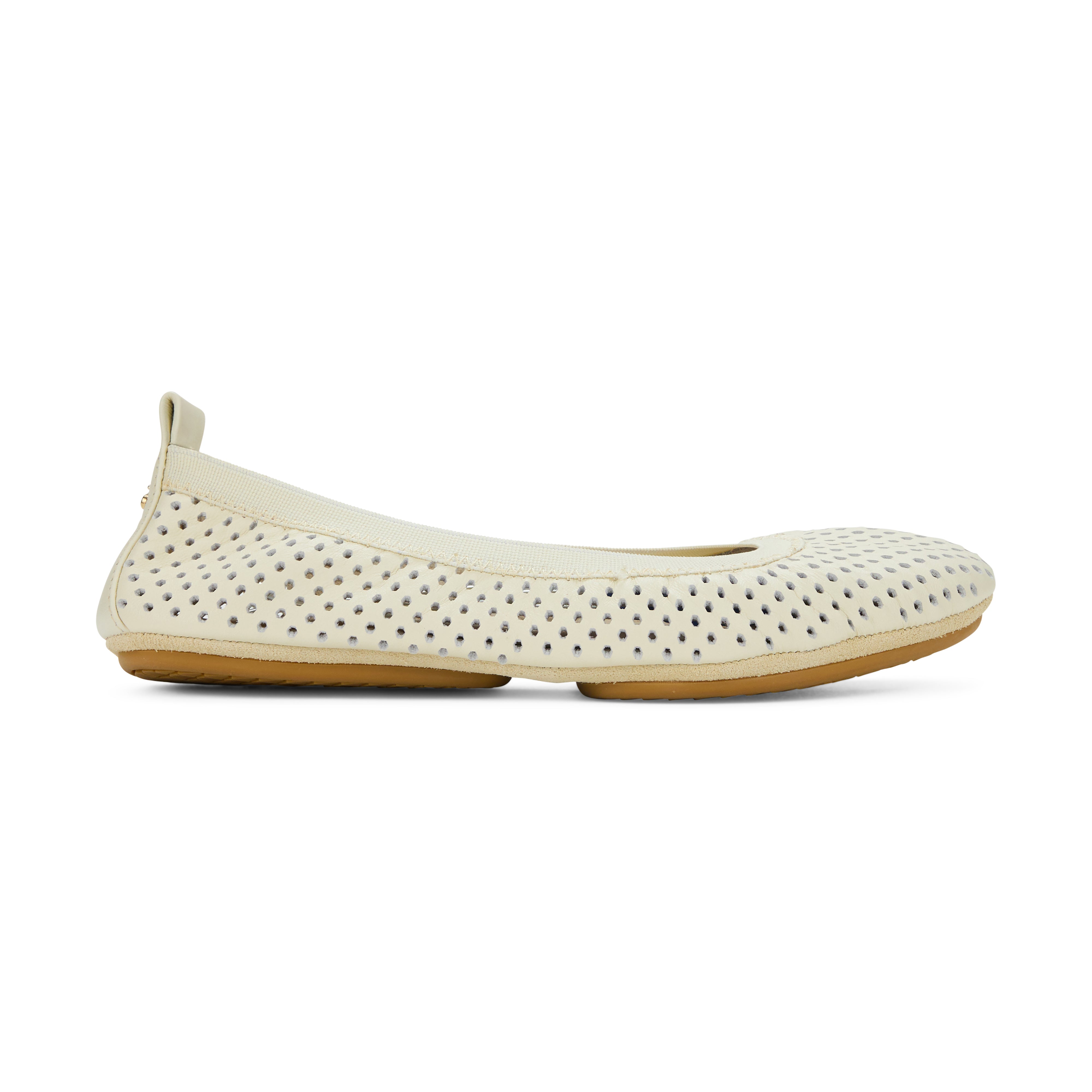 Yosi Samra Samara Foldable Ballet Flat in White Perforated