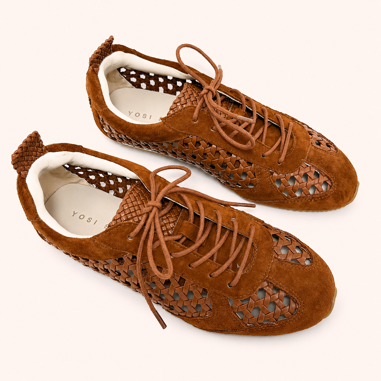 TERMINAL SNEAKER IN WHISKEY RAFFIA/SUEDE