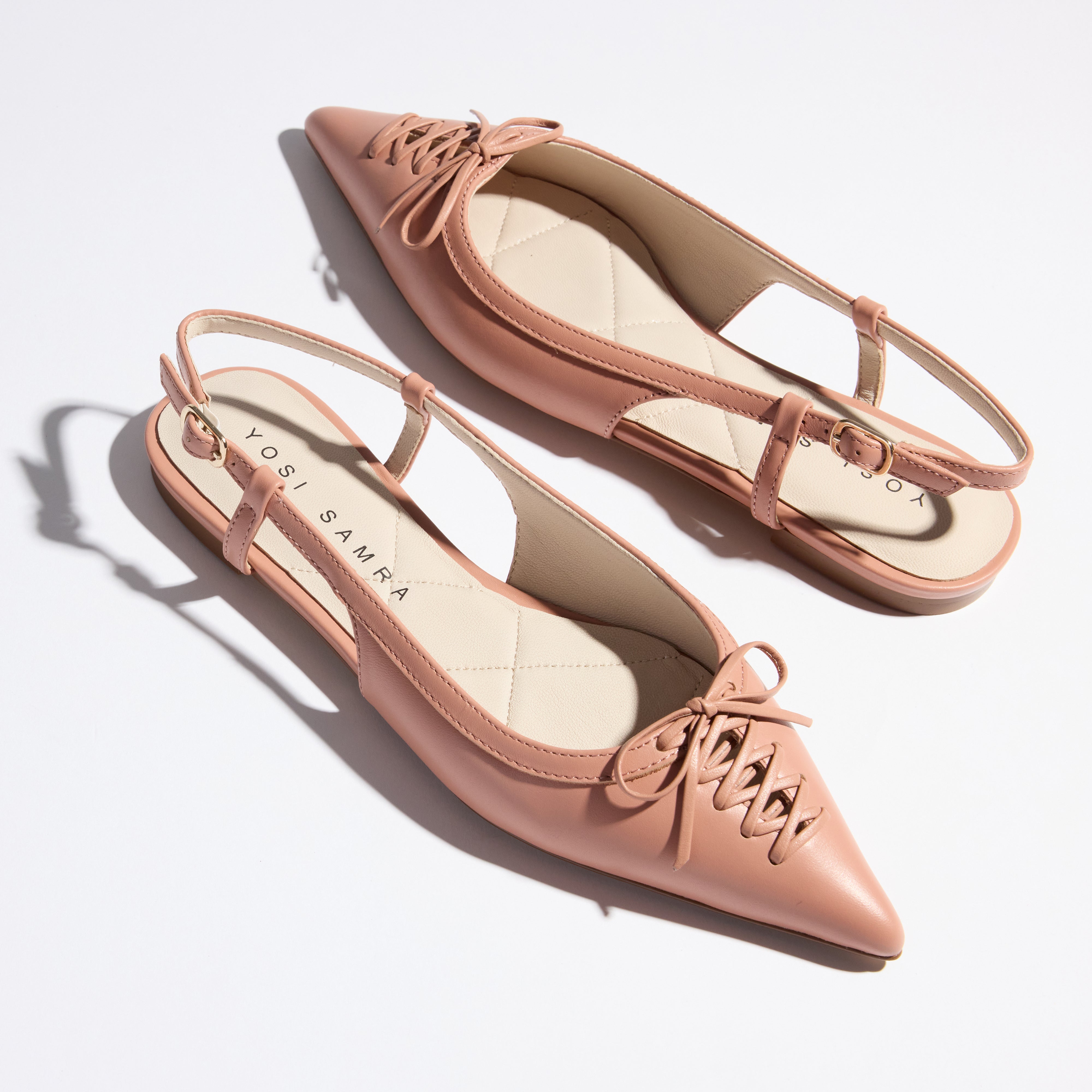 Vanessa Slingback Flat in Dusty Rose Leather