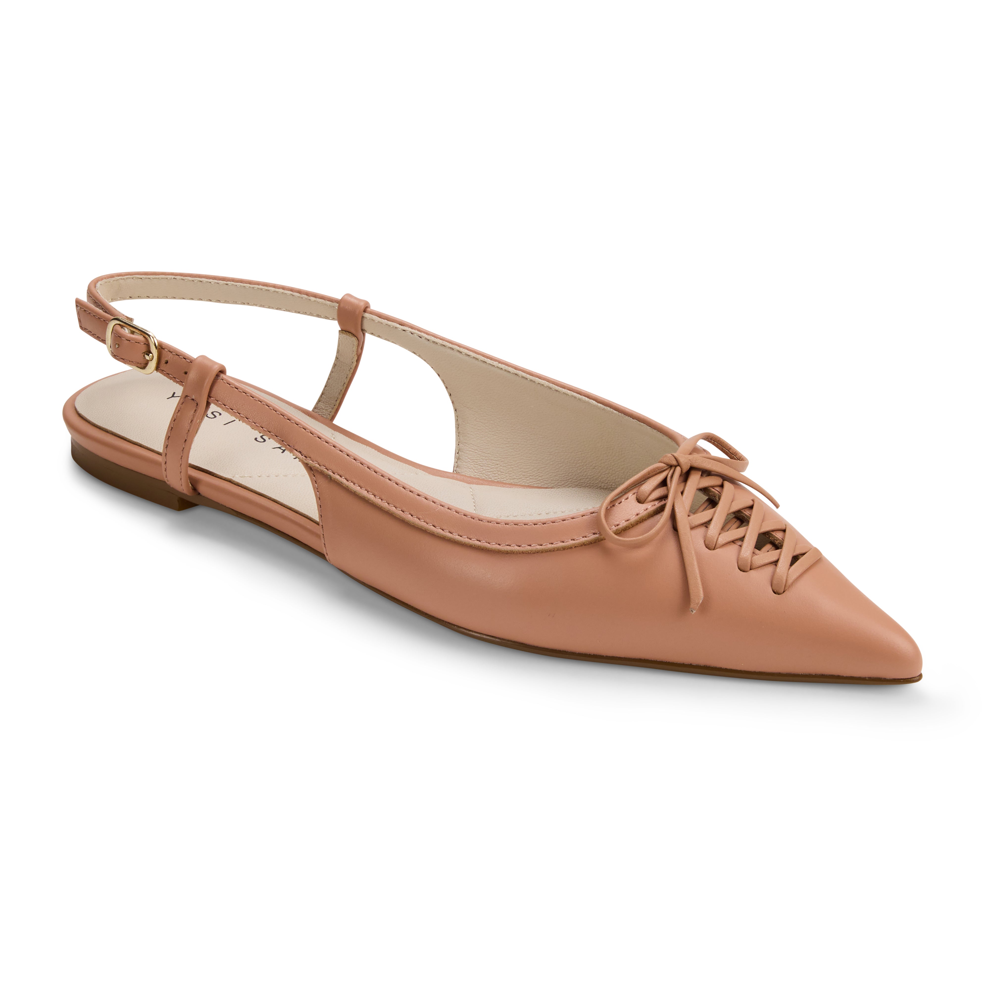 Vanessa Slingback Flat in Dusty Rose Leather