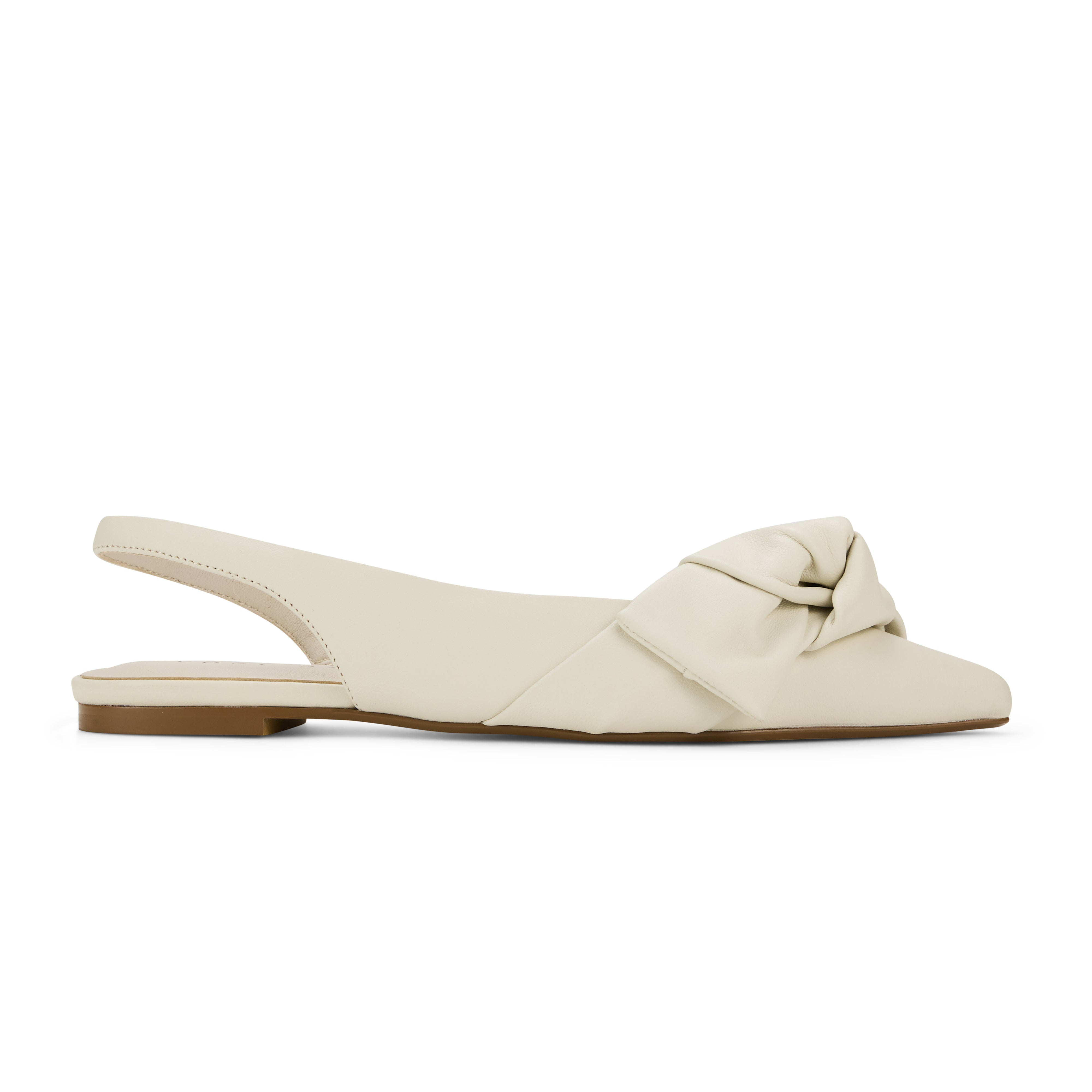 Yosi Samra Violet Slingback Flat in Bone Leather Women's Shoe