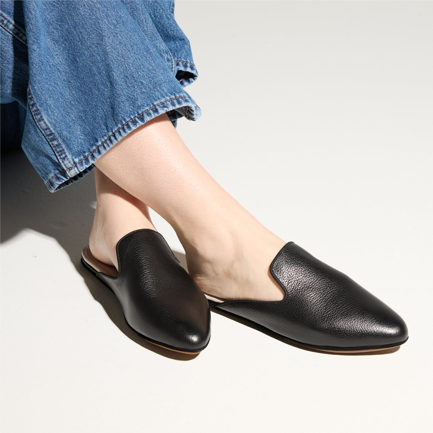 Vidi Black Leather Mule - Yosi Samra - Footwear