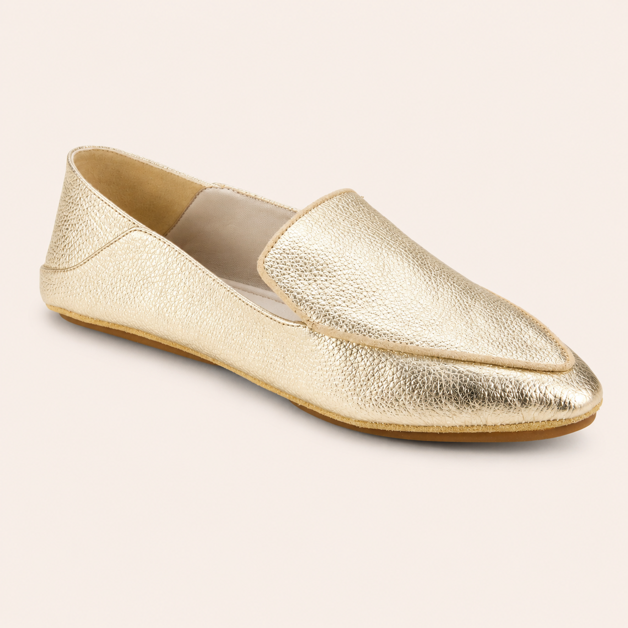 Vivina Crashback Loafer in Gold Leather