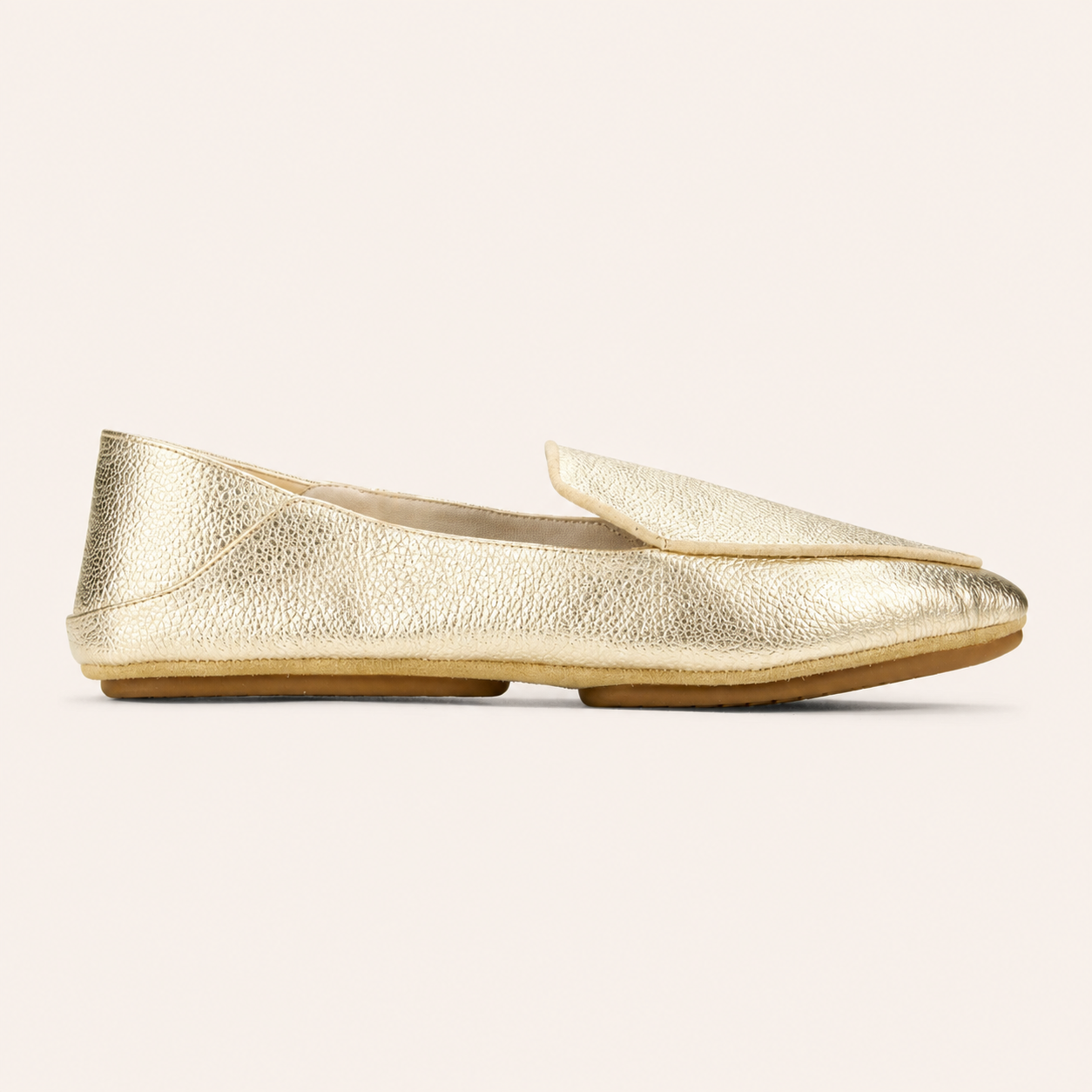 Vivina Crashback Loafer in Gold Leather