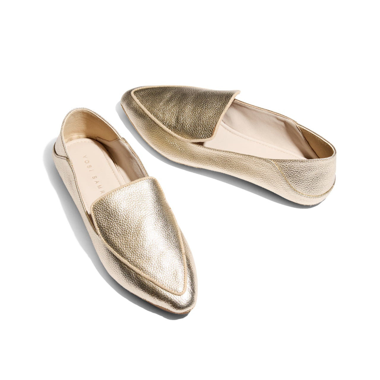 VIVINA IN GOLD METALLIC LEATHER - Yosi Samra - Women's Flats