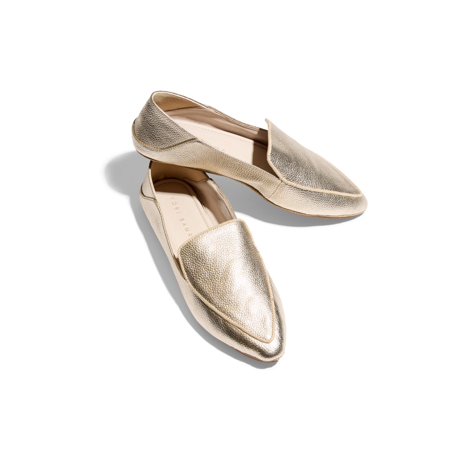 VIVINA IN GOLD METALLIC LEATHER - Yosi Samra - Women's Flats