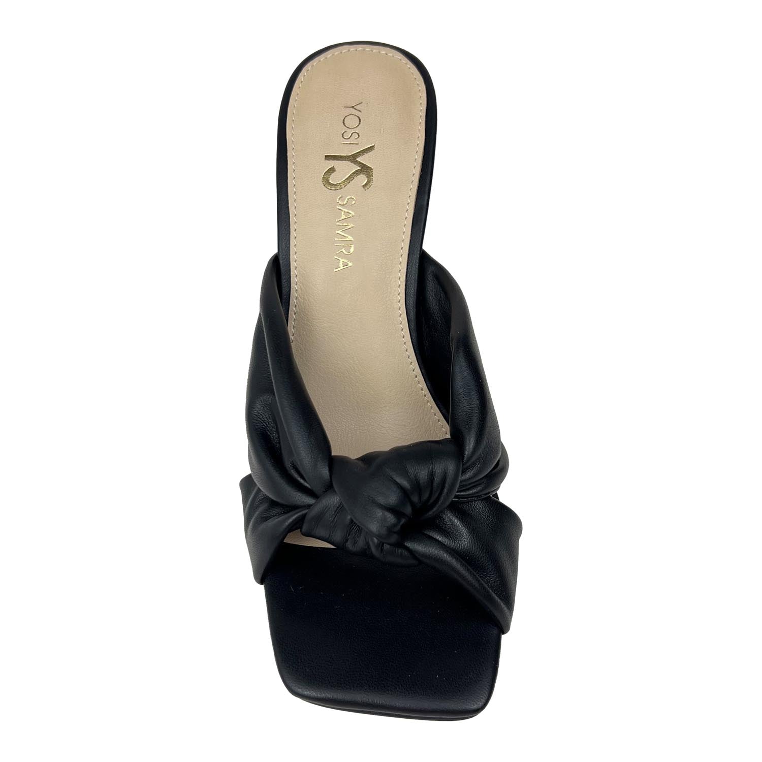 Hazel Knotted Dress Sandal in Black Leather