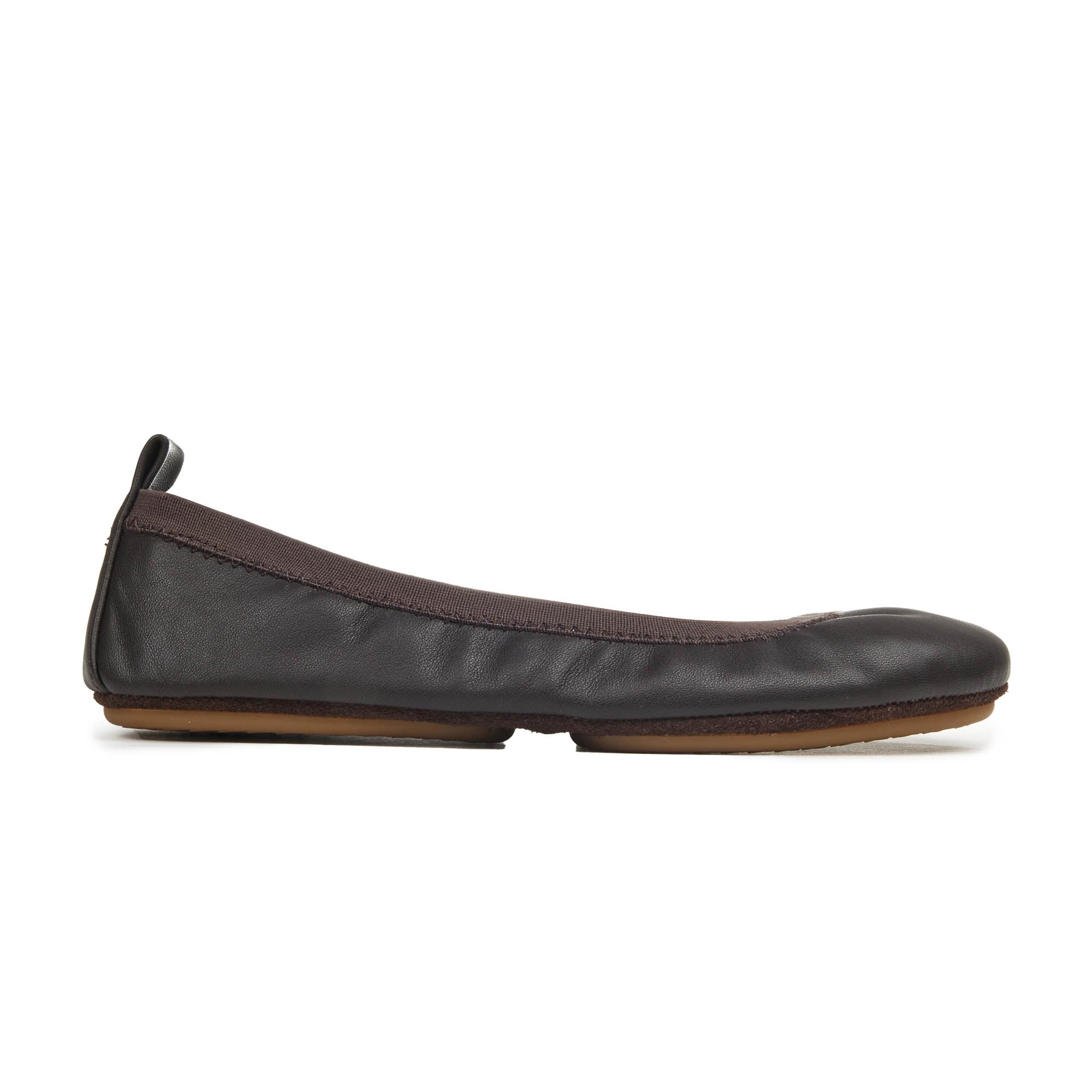 Yosi Samra Samara Foldable Ballet Flat in Coffee Leather, Coffee / 7