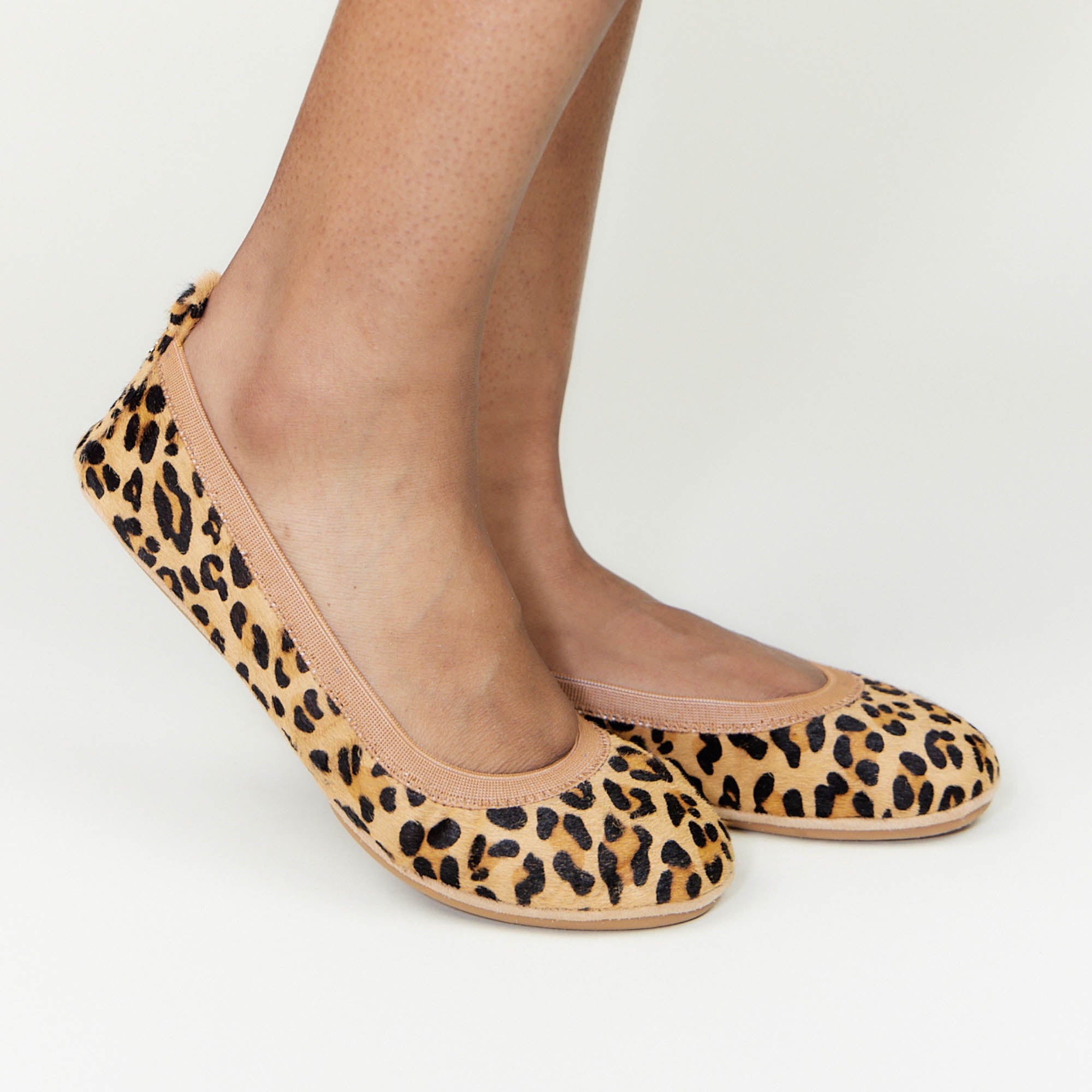 Samara Foldable Ballet Flat in Leopard Calf Hair - Yosi Samra - Women's Flats