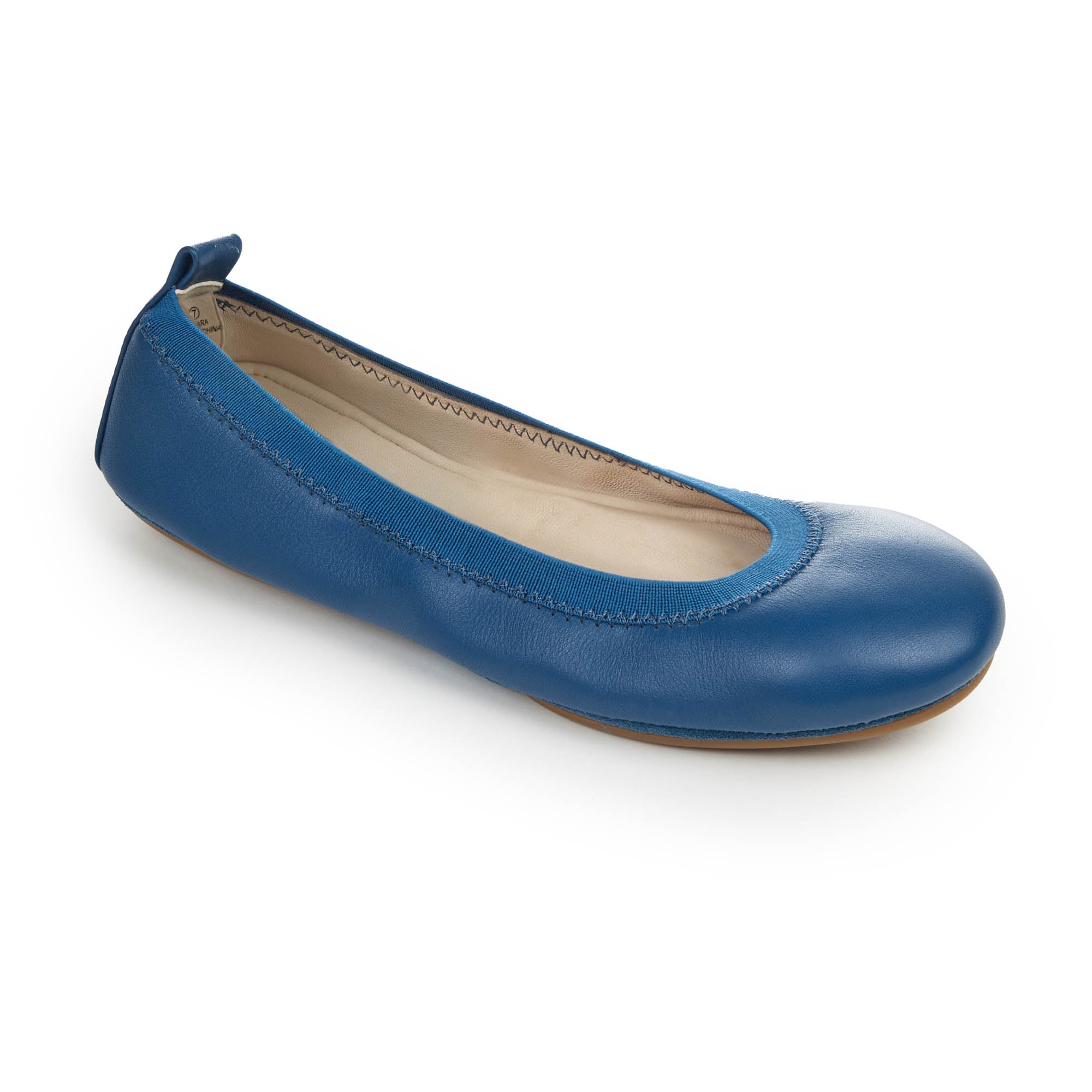 Samara Foldable Ballet Flat in Teal Leather - Yosi Samra - Women's Flats