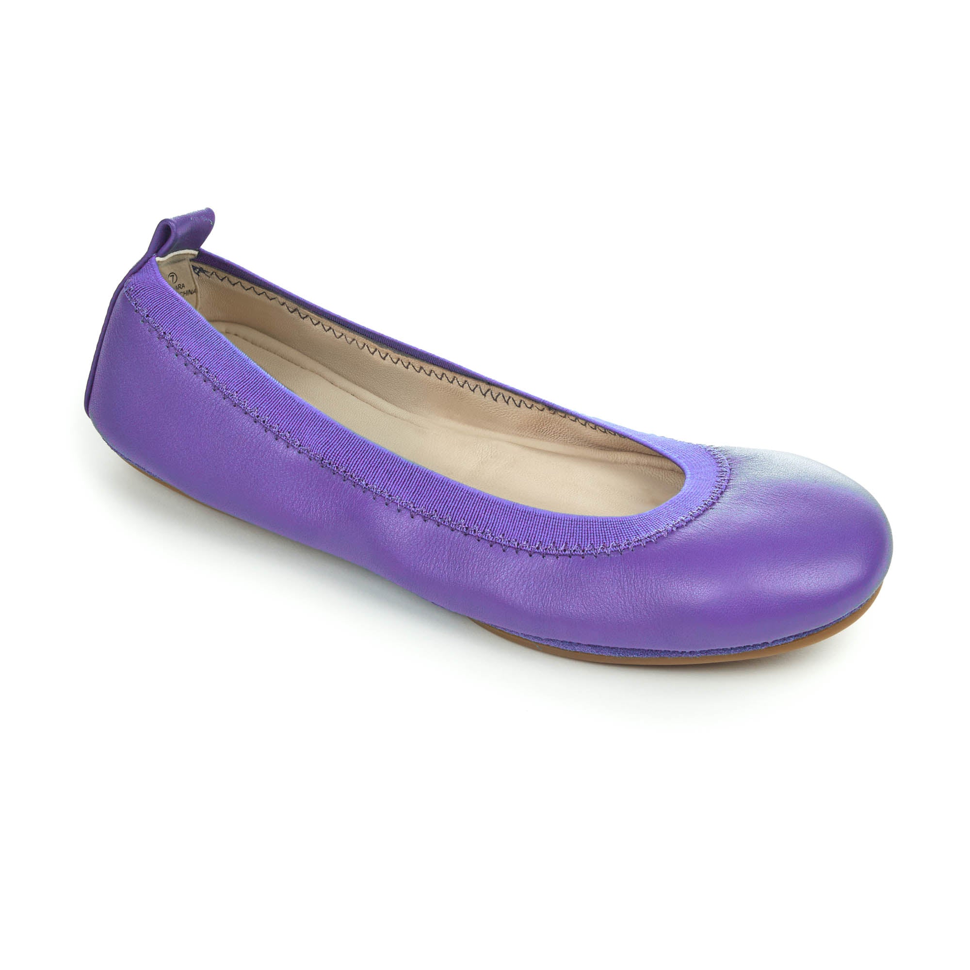 Samara Foldable Ballet Flat in Purple Mauve Leather - Yosi Samra - Women's Flats