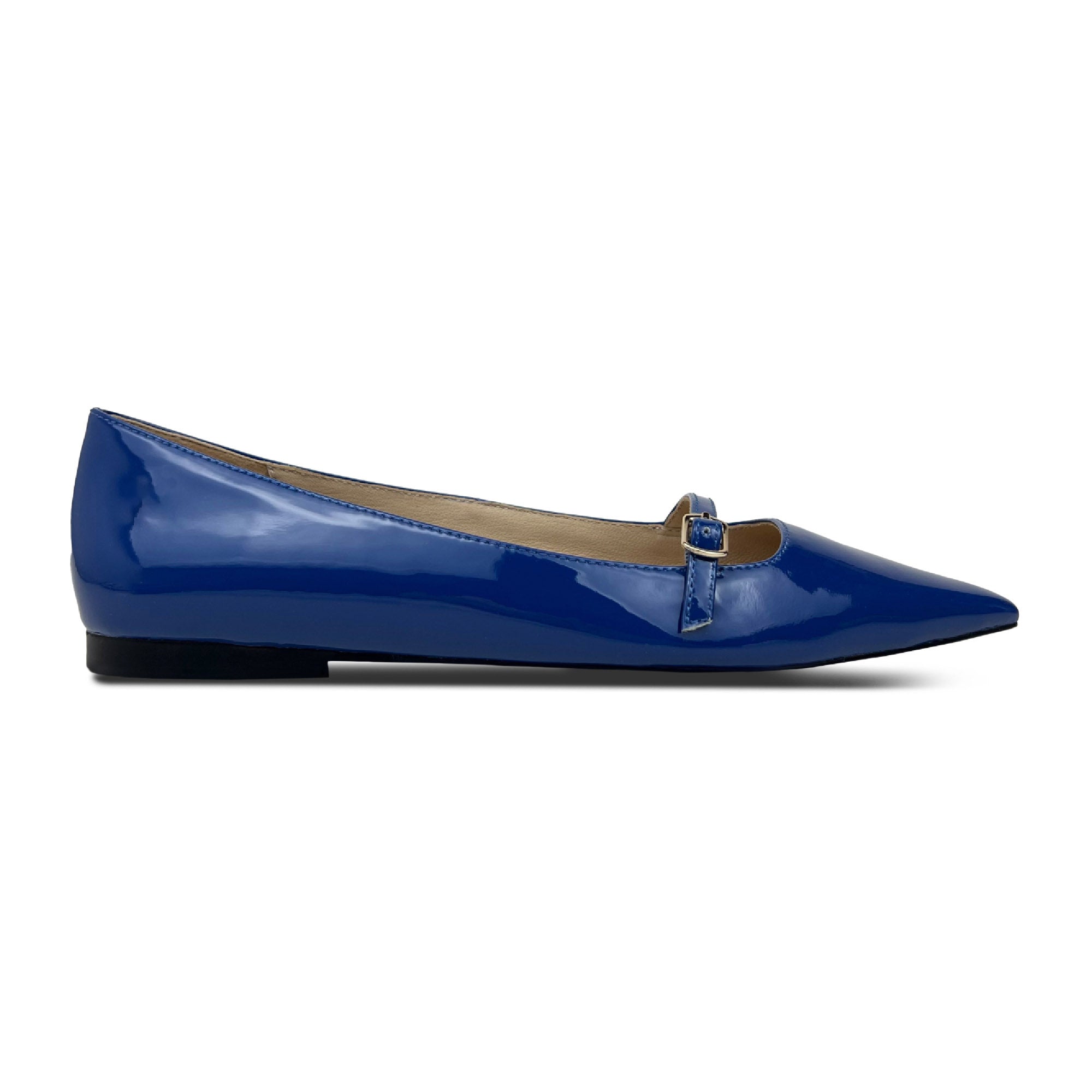 Victoria Flat in Blue Patent - Yosi Samra - Women's Flats
