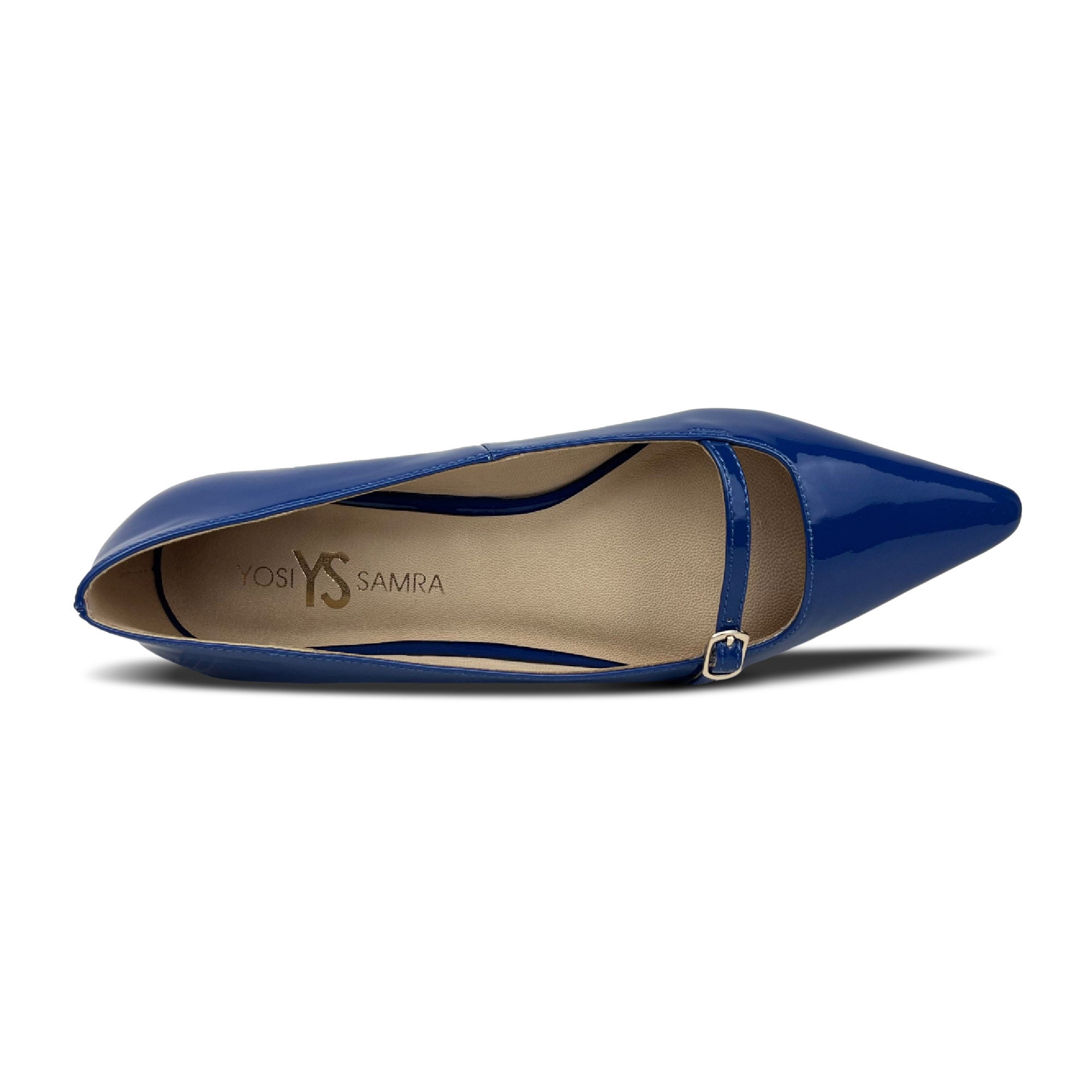 Victoria Flat in Blue Patent - Yosi Samra - Women's Flats