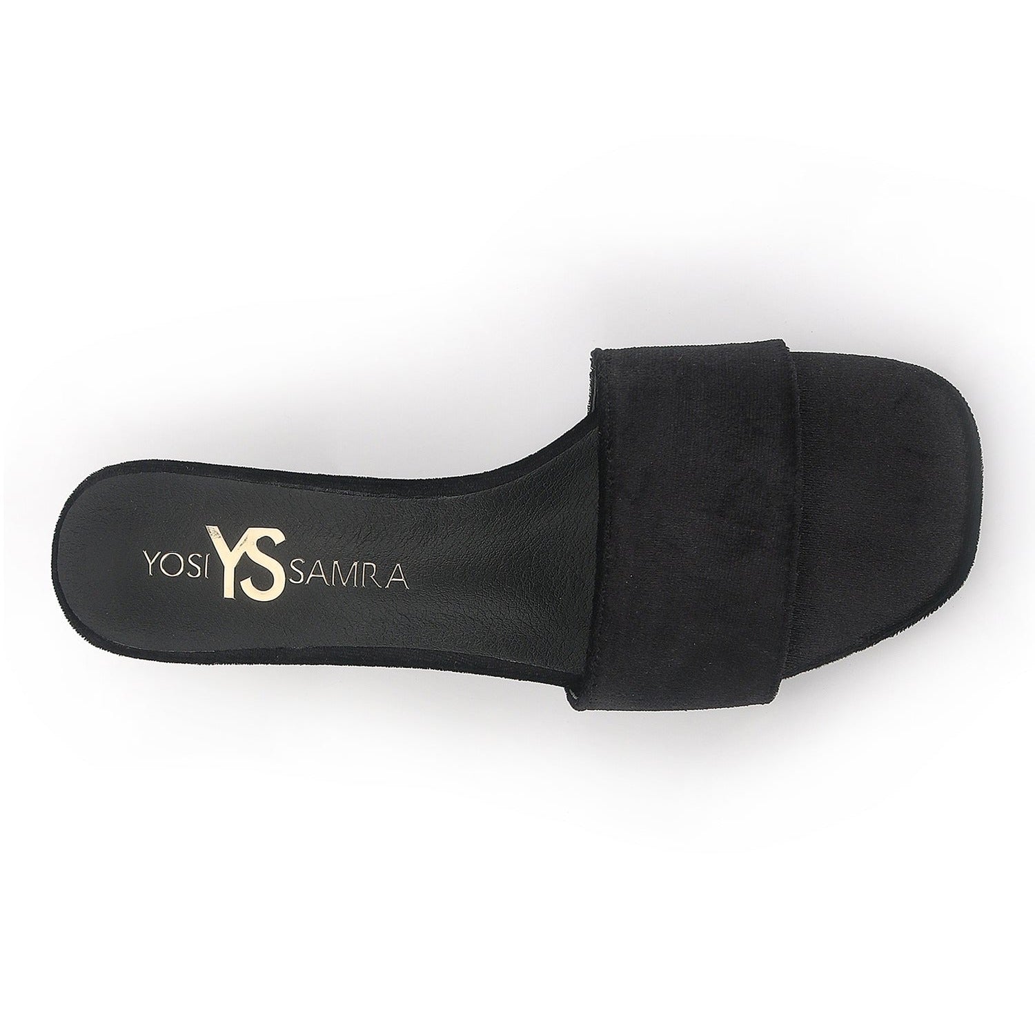 Danielle Heeled Slide in Black Velvet