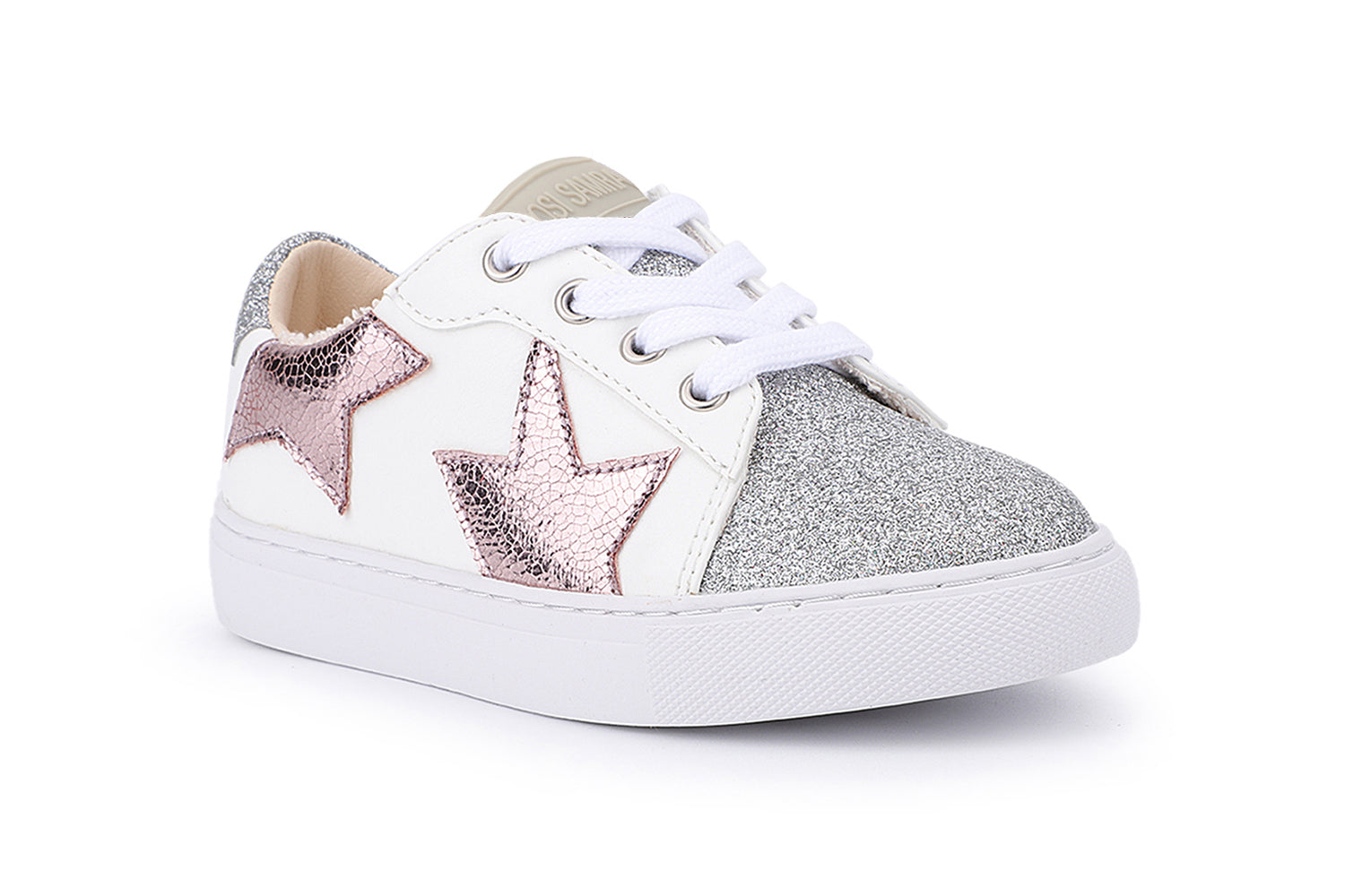 Miss Harper Sneaker in Pink Crackle / Silver Glitter - Yosi Samra - Kids' Sneakers