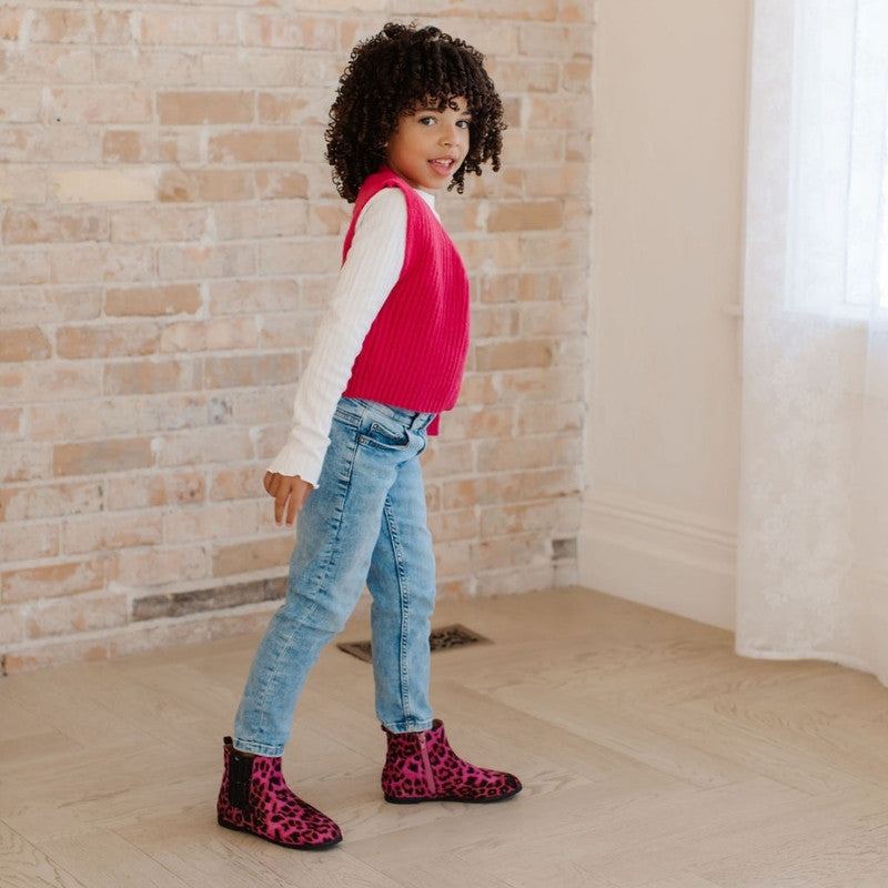 Miss Mollie Boot in Pink Leopard - Kids