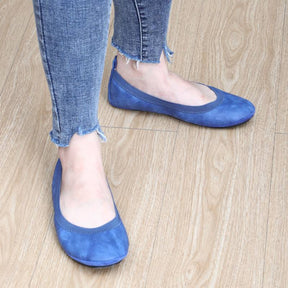 Nina Foldable Ballet Flat in Royal Blue PETA-Approved Vegan Leather